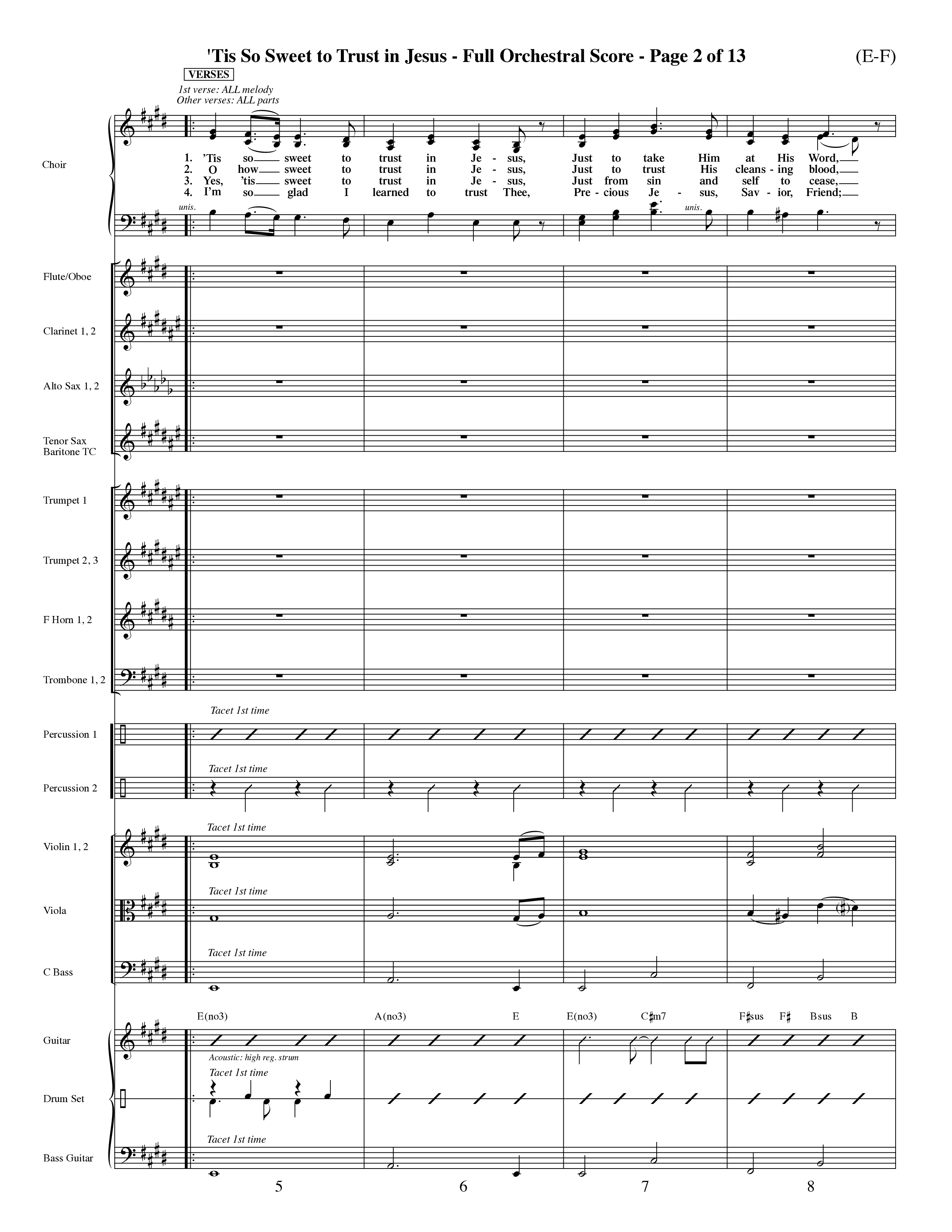 Tis So Sweet To Trust In Jesus (Choral Anthem SATB) Orchestration (Word Music Choral / Arr. Travis Cottrell / Orch. Dave Williamson / Orch. Keith Christopher)