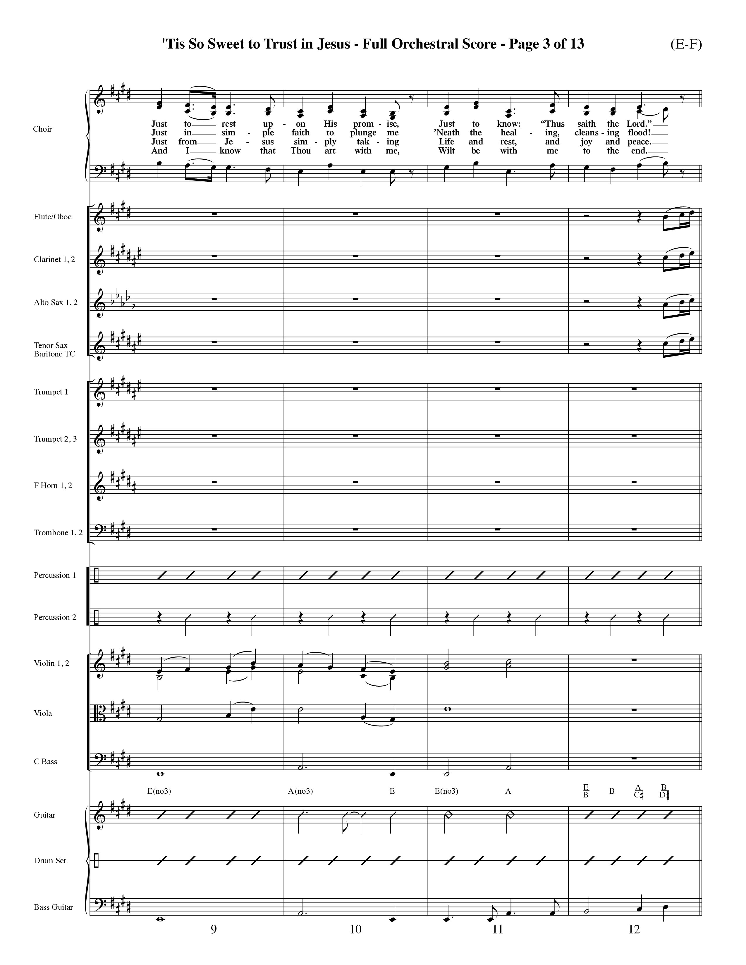 Tis So Sweet To Trust In Jesus (Choral Anthem SATB) Orchestration (Word Music Choral / Arr. Travis Cottrell / Orch. Dave Williamson / Orch. Keith Christopher)