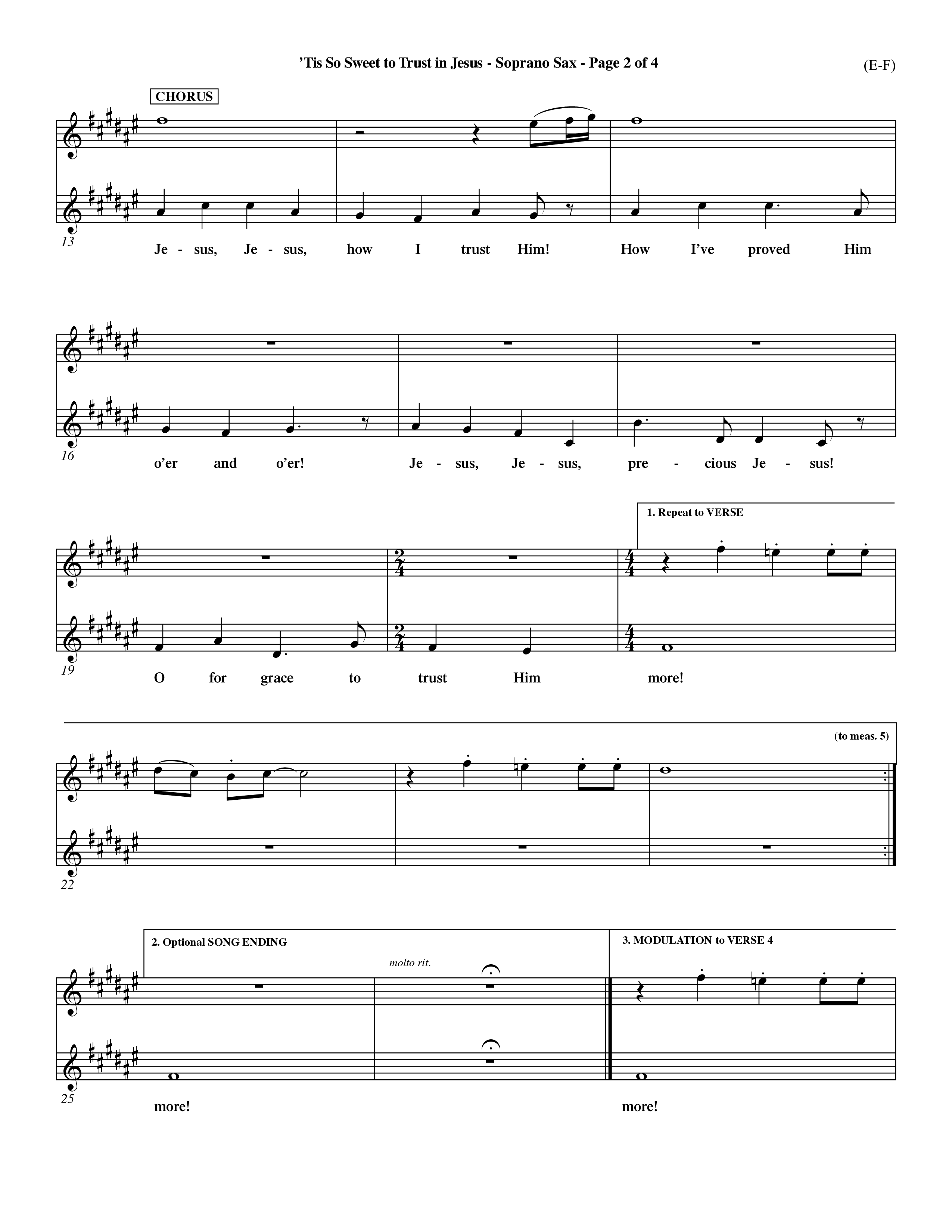 Tis So Sweet To Trust In Jesus (Choral Anthem SATB) Saxophone (Word Music Choral / Arr. Travis Cottrell / Orch. Dave Williamson / Orch. Keith Christopher)