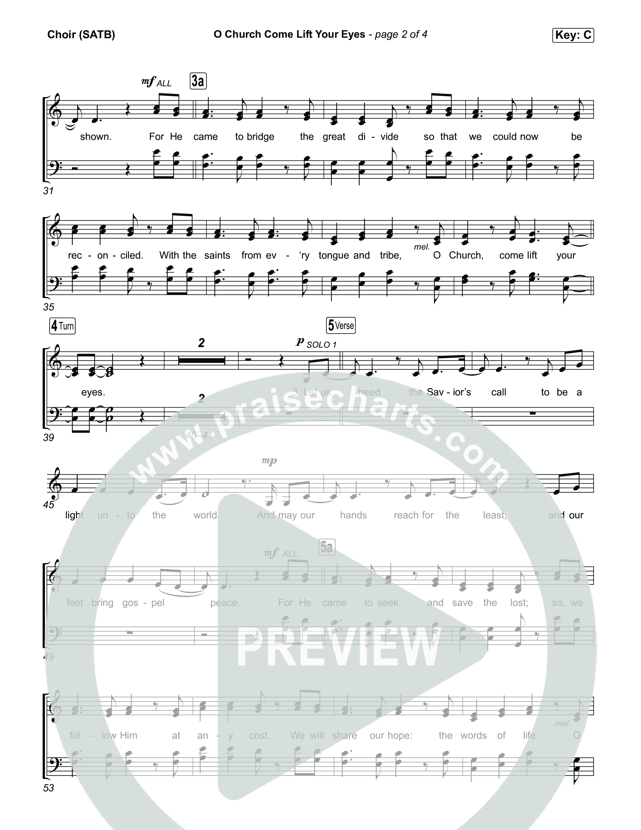 O Church Come Lift Your Eyes Choir Sheet (SATB) (Jordan Kauflin)