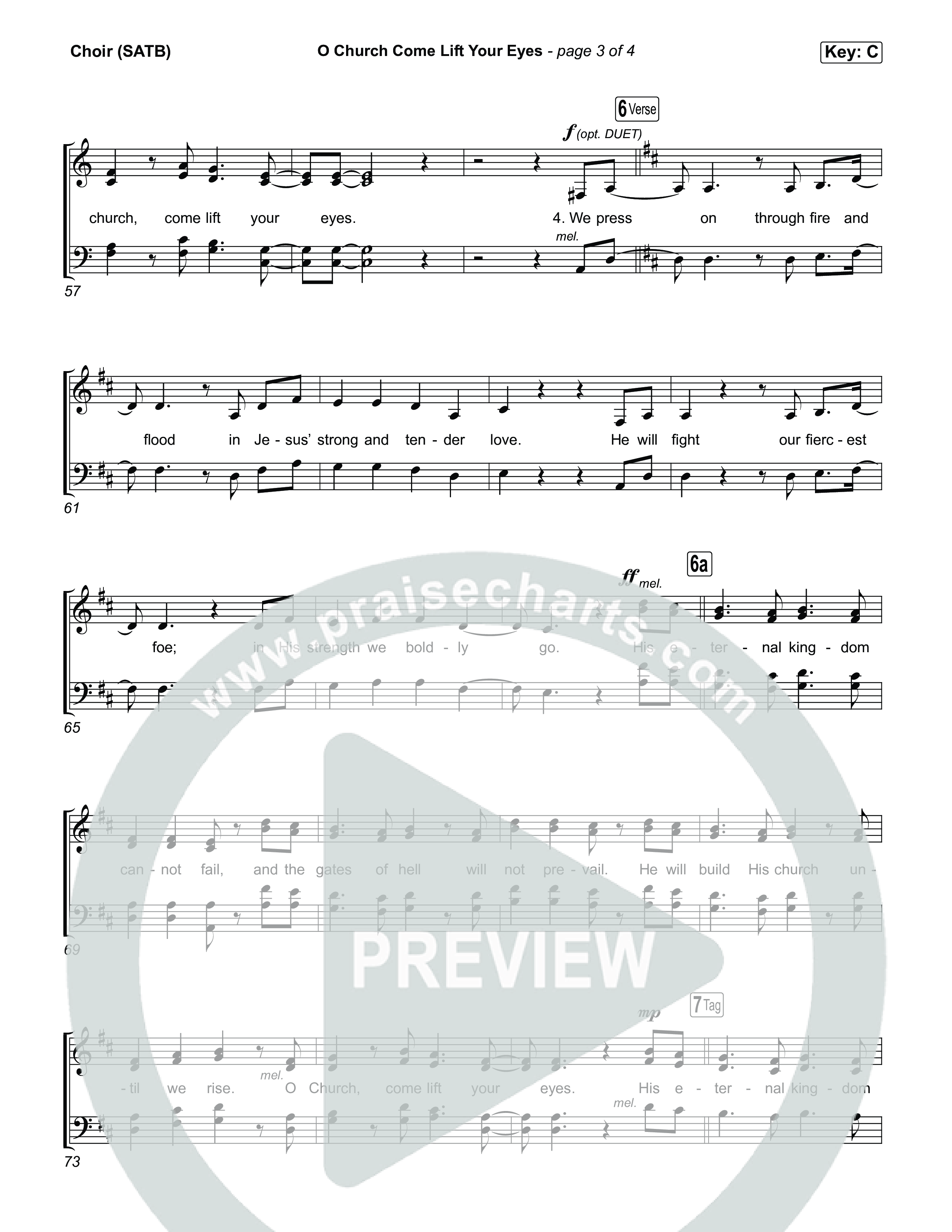 O Church Come Lift Your Eyes Choir Sheet (SATB) (Jordan Kauflin)