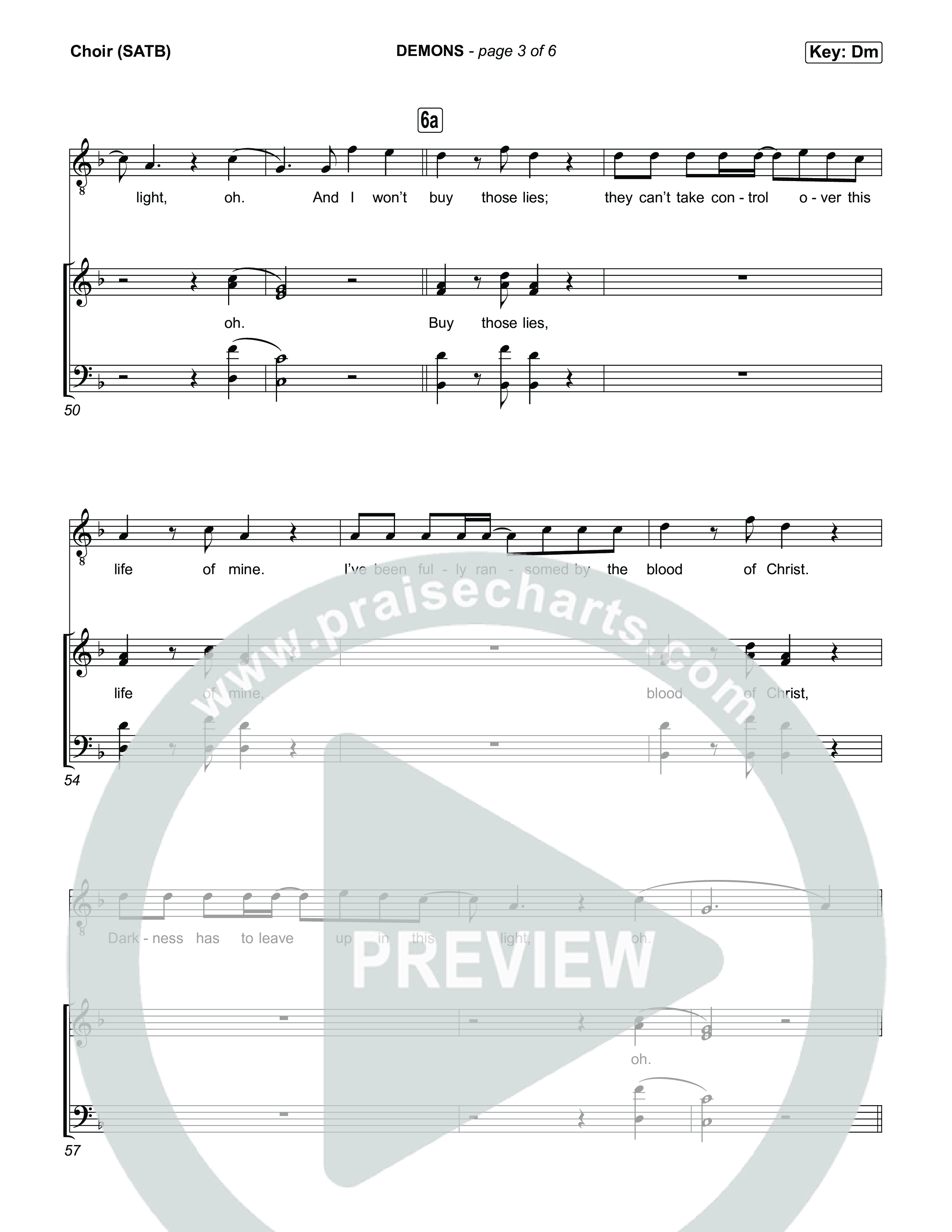 DEMONS Choir Sheet (SATB) (Josiah Queen)