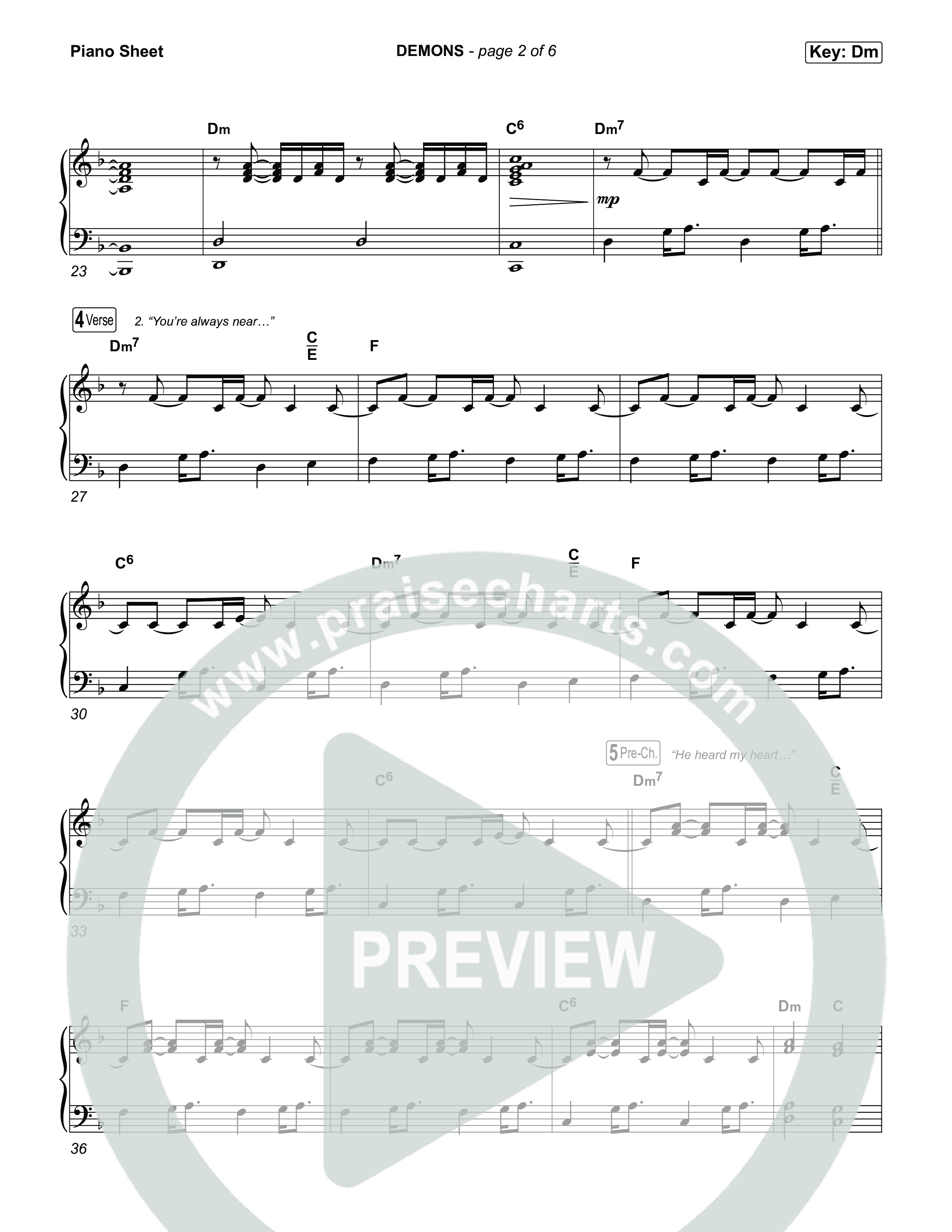 DEMONS Piano Sheet (Josiah Queen)