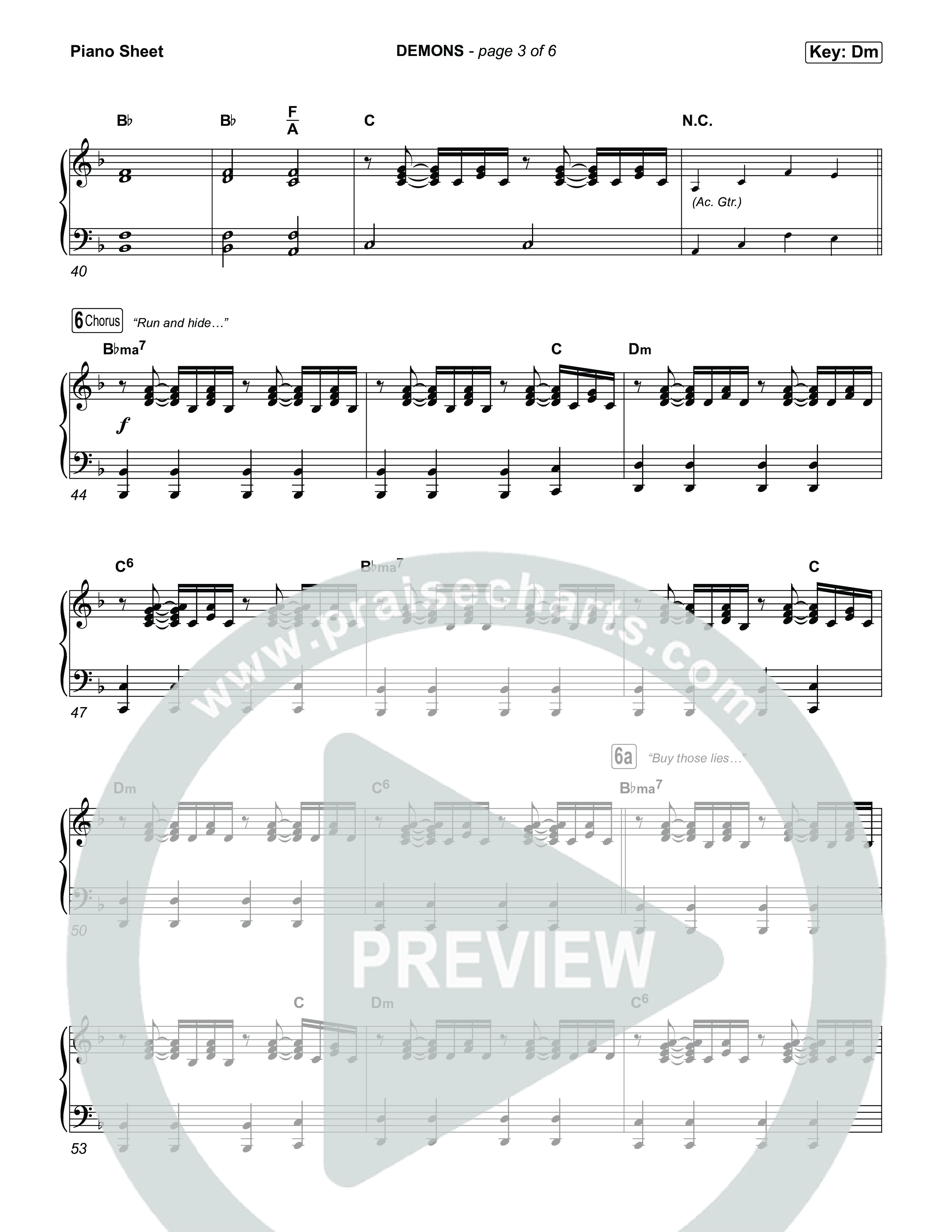 DEMONS Piano Sheet (Josiah Queen)