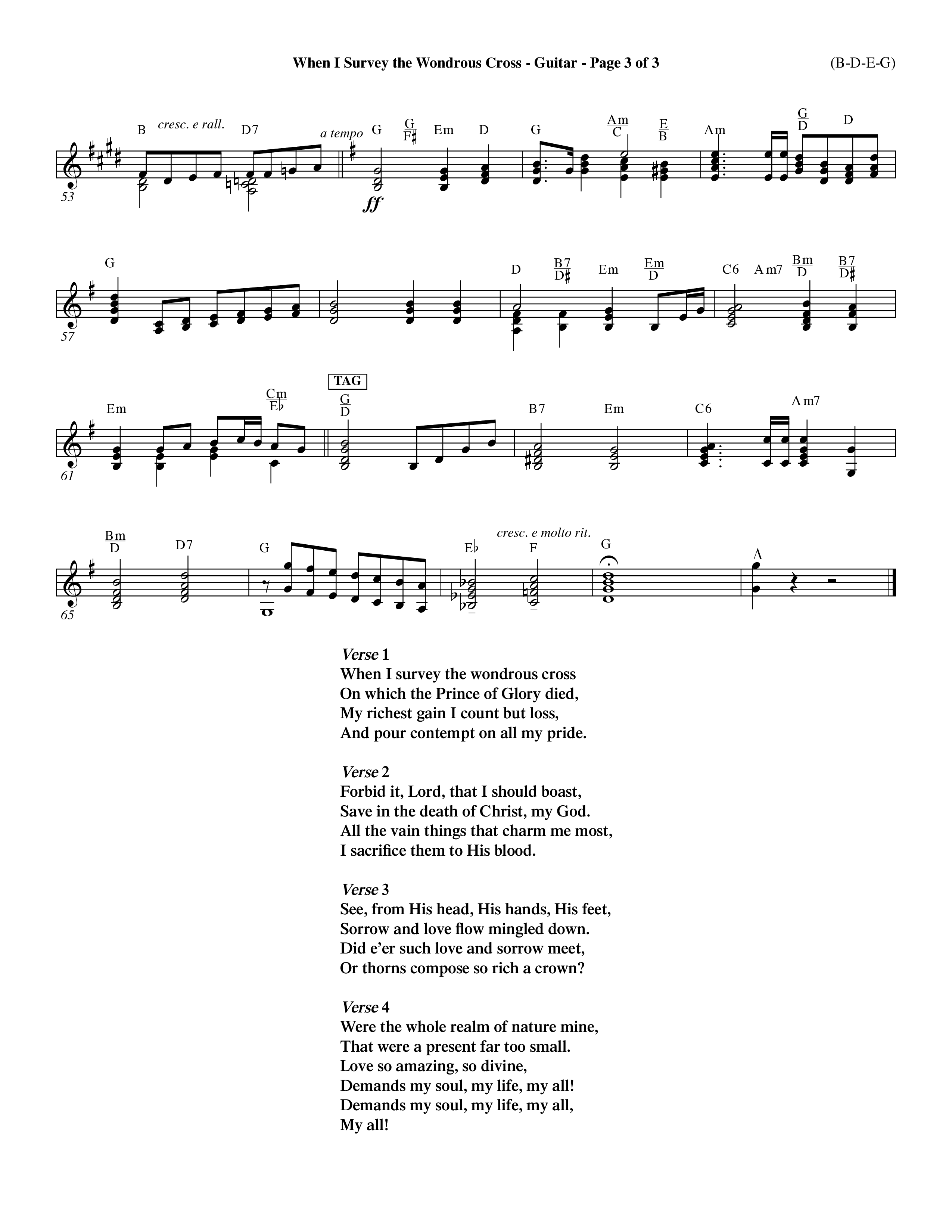 When I Survey The Wondrous Cross (Choral Anthem SATB) Acoustic Guitar (Word Music Choral / Arr. John Coates / Orch. Dave Williamson / Orch. Keith Christopher)