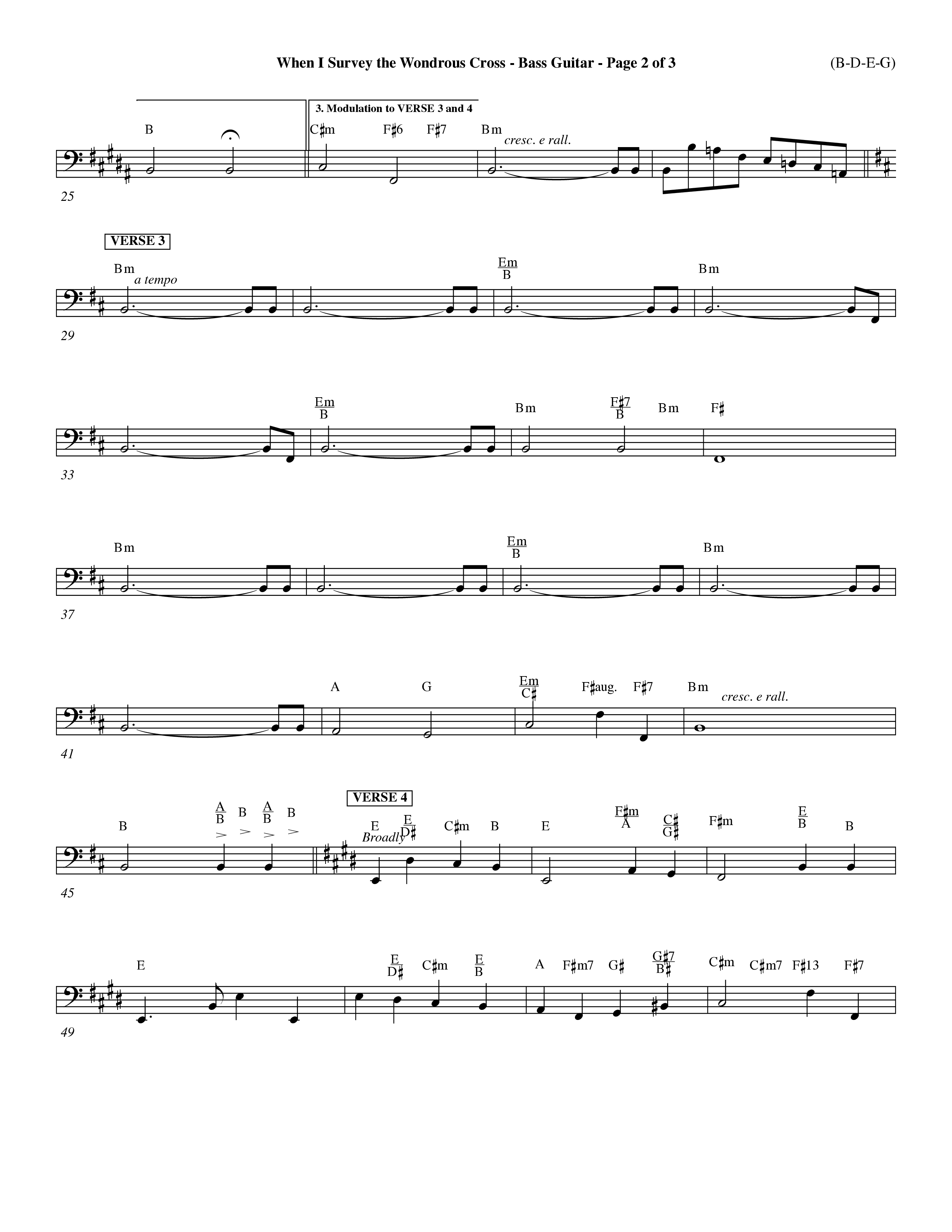 When I Survey The Wondrous Cross (Choral Anthem SATB) Bass Guitar (Word Music Choral / Arr. John Coates / Orch. Dave Williamson / Orch. Keith Christopher)