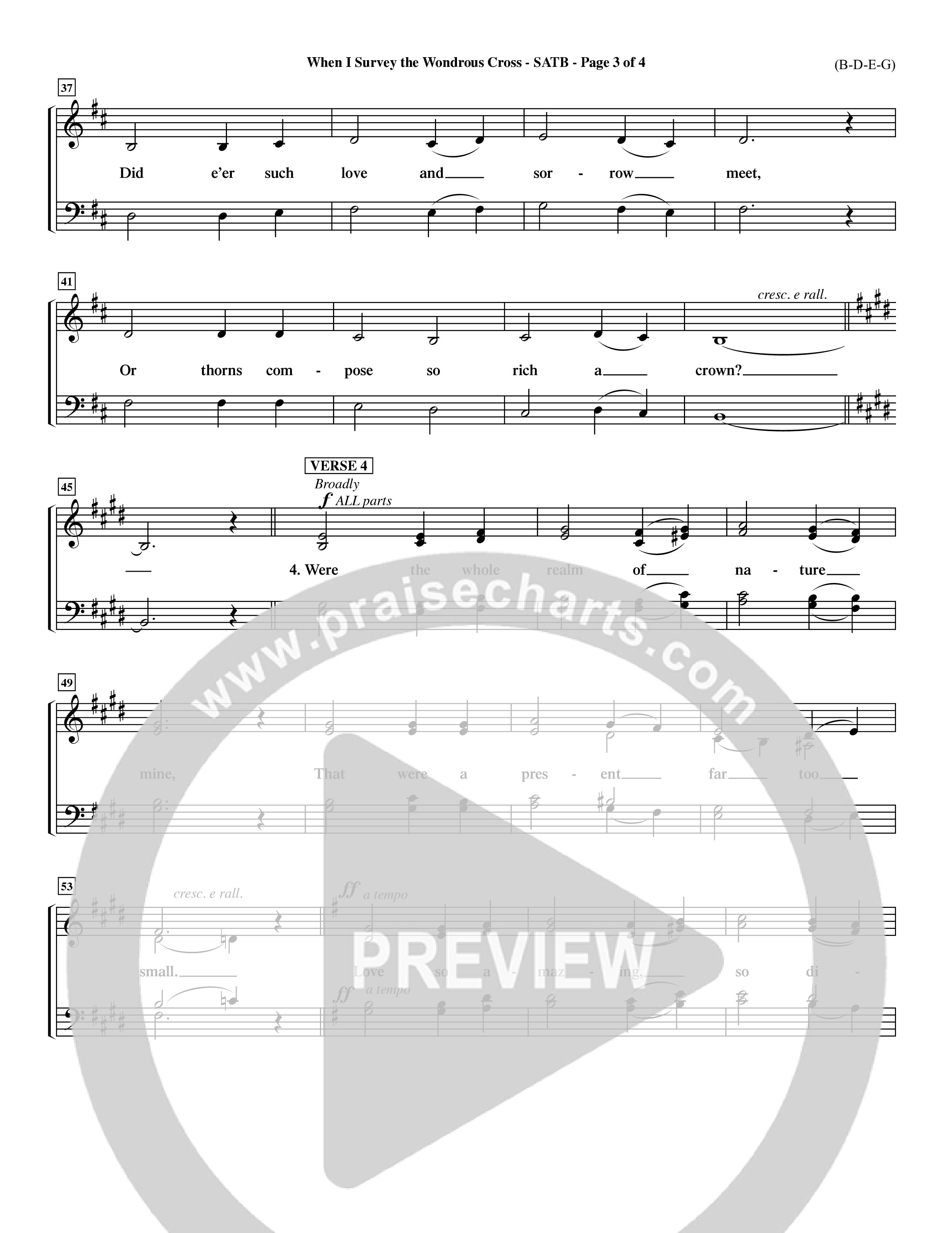 When I Survey The Wondrous Cross (Choral Anthem SATB) Choir Sheet (SATB) (Word Music Choral / Arr. John Coates / Orch. Dave Williamson / Orch. Keith Christopher)