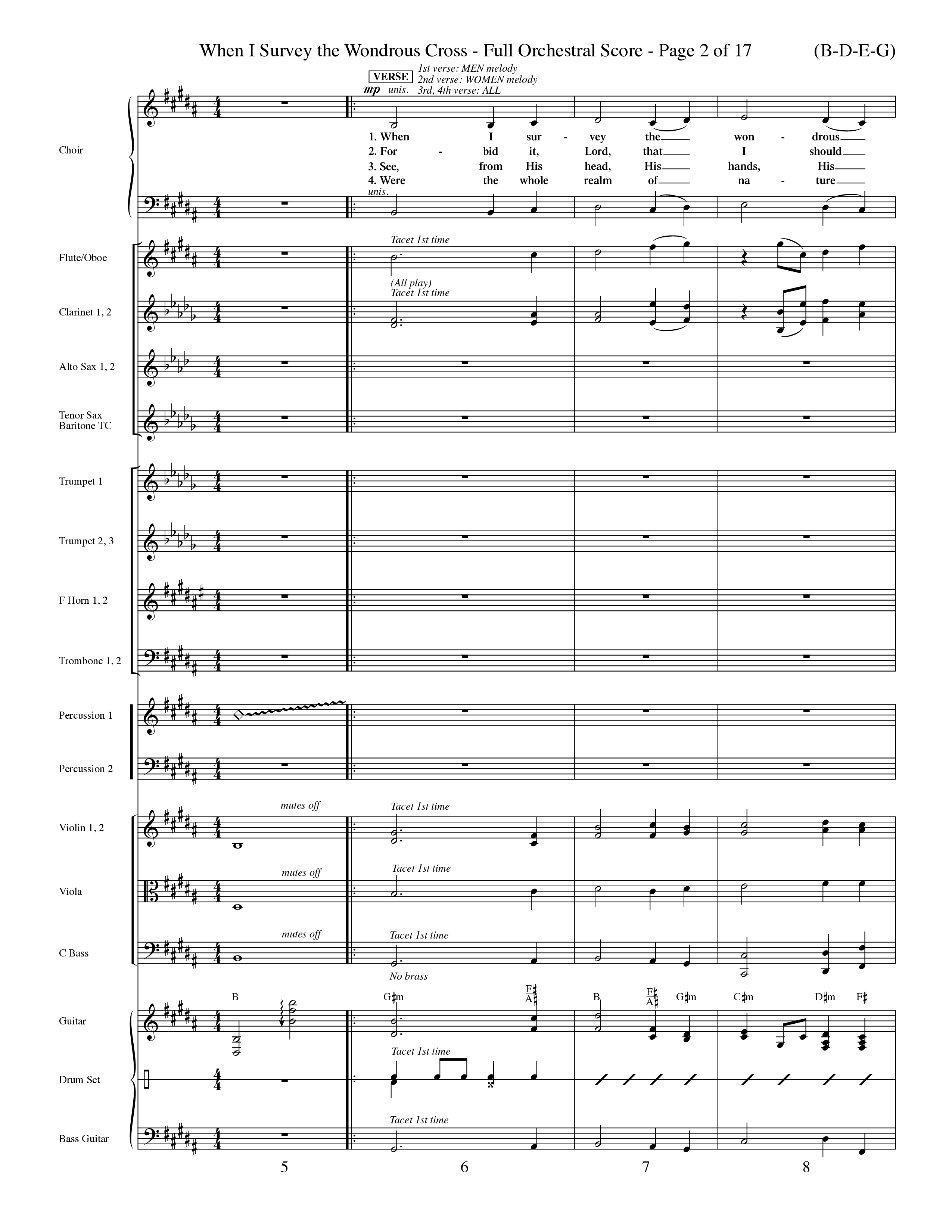 When I Survey The Wondrous Cross (Choral Anthem SATB) Orchestration (Word Music Choral / Arr. John Coates / Orch. Dave Williamson / Orch. Keith Christopher)