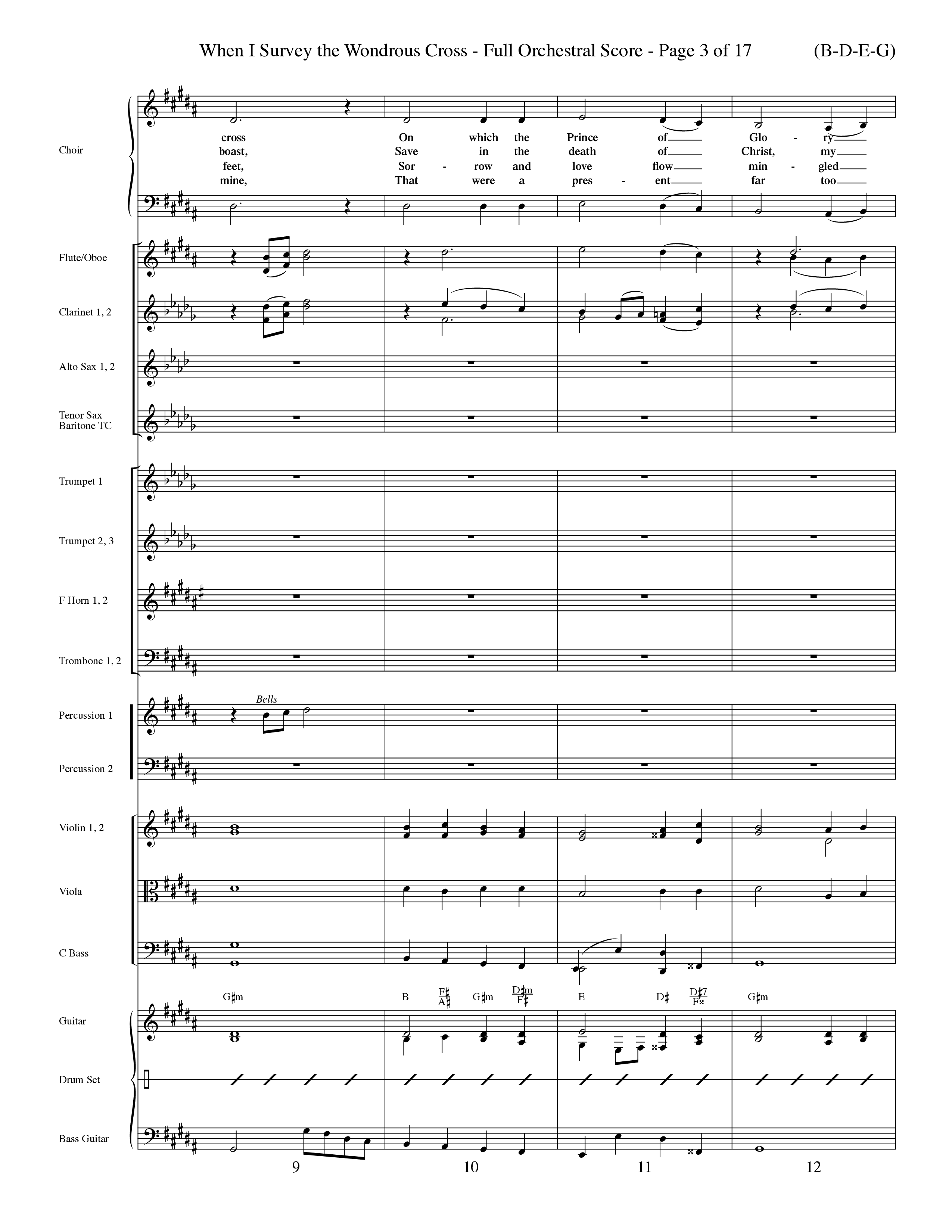 When I Survey The Wondrous Cross (Choral Anthem SATB) Orchestration (Word Music Choral / Arr. John Coates / Orch. Dave Williamson / Orch. Keith Christopher)