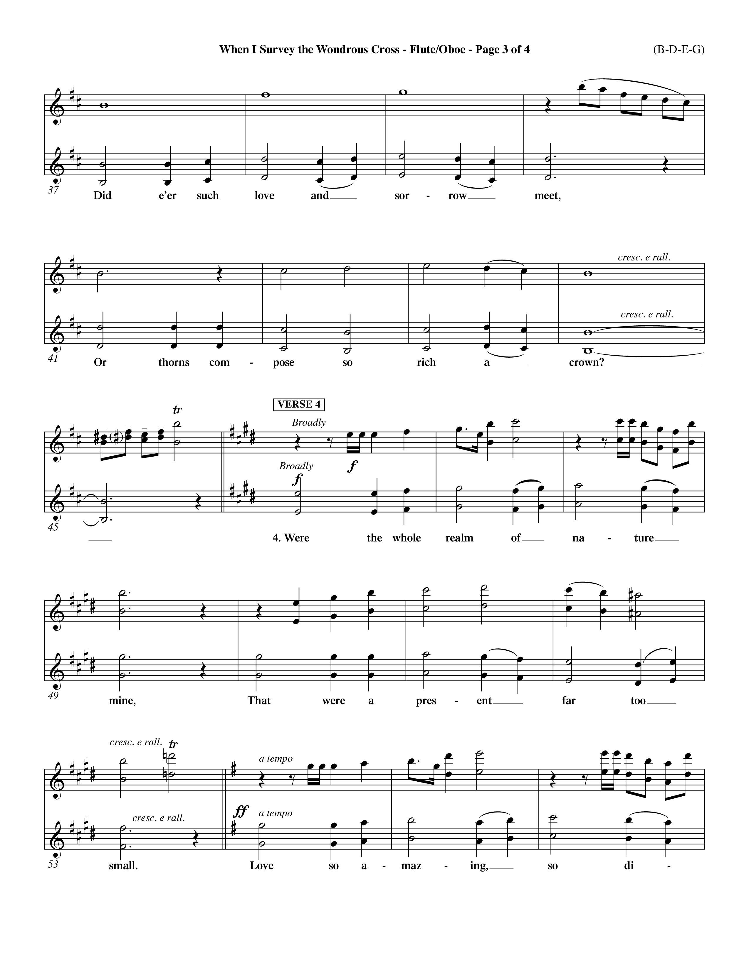 When I Survey The Wondrous Cross (Choral Anthem SATB) Flute/Oboe (Word Music Choral / Arr. John Coates / Orch. Dave Williamson / Orch. Keith Christopher)