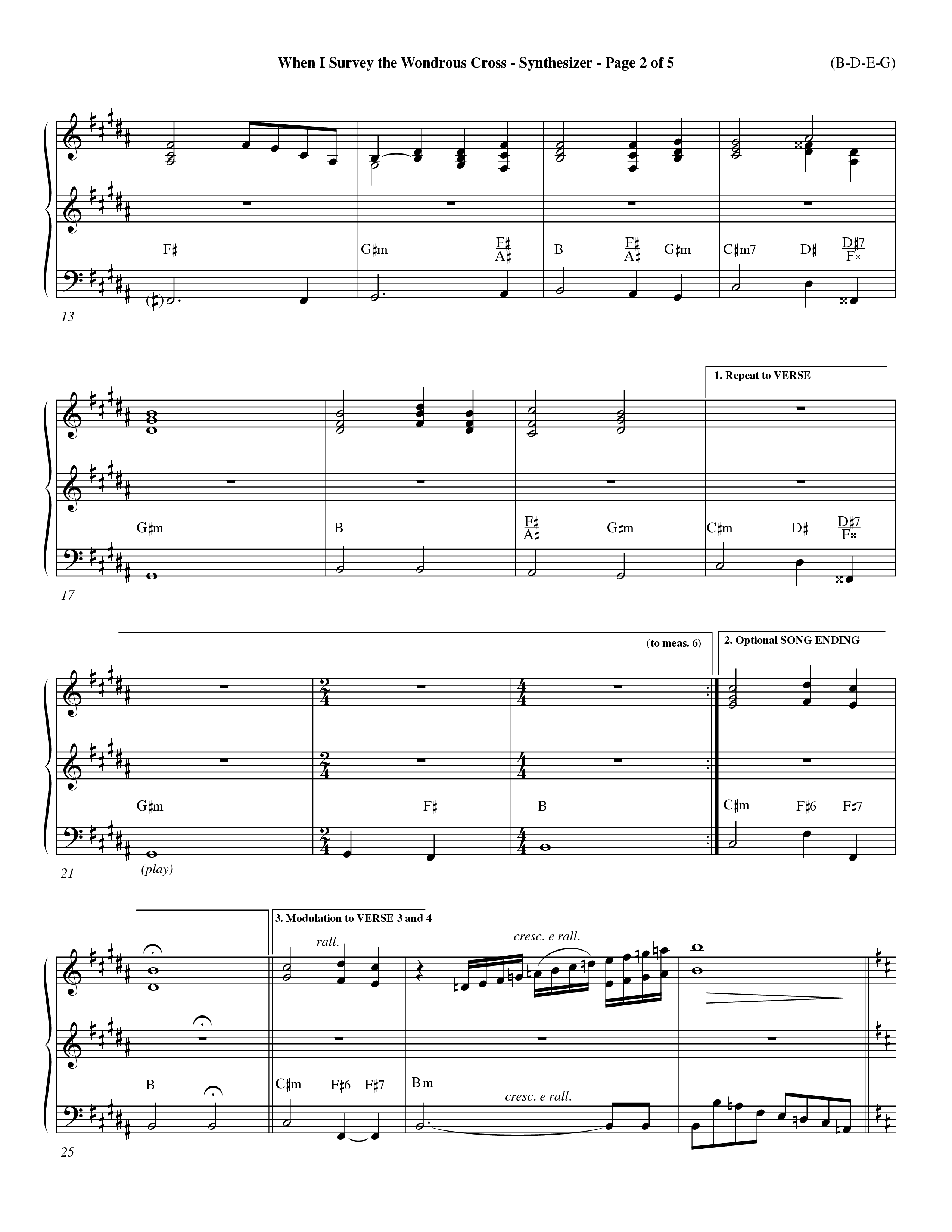 When I Survey The Wondrous Cross (Choral Anthem SATB) Synth (Word Music Choral / Arr. John Coates / Orch. Dave Williamson / Orch. Keith Christopher)
