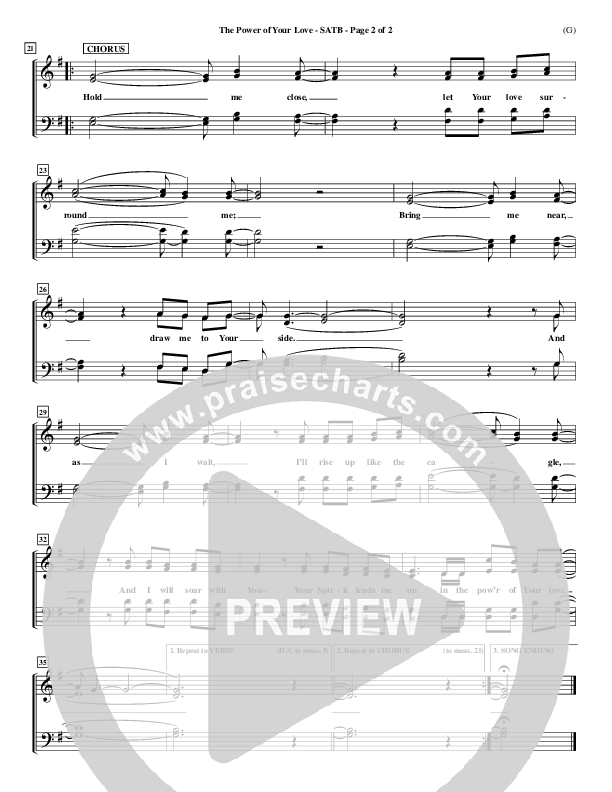 The Power Of Your Love Choir Vocals (SATB) (Geoff Bullock)