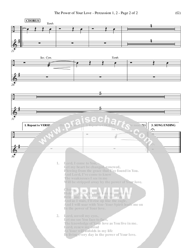 The Power Of Your Love Percussion 1/2 (Geoff Bullock)