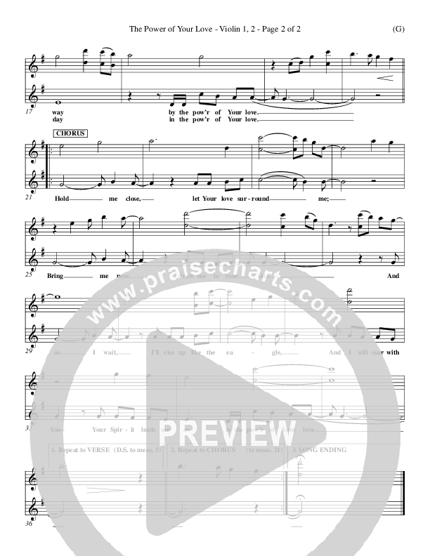 The Power Of Your Love Violin 1/2 (Geoff Bullock)