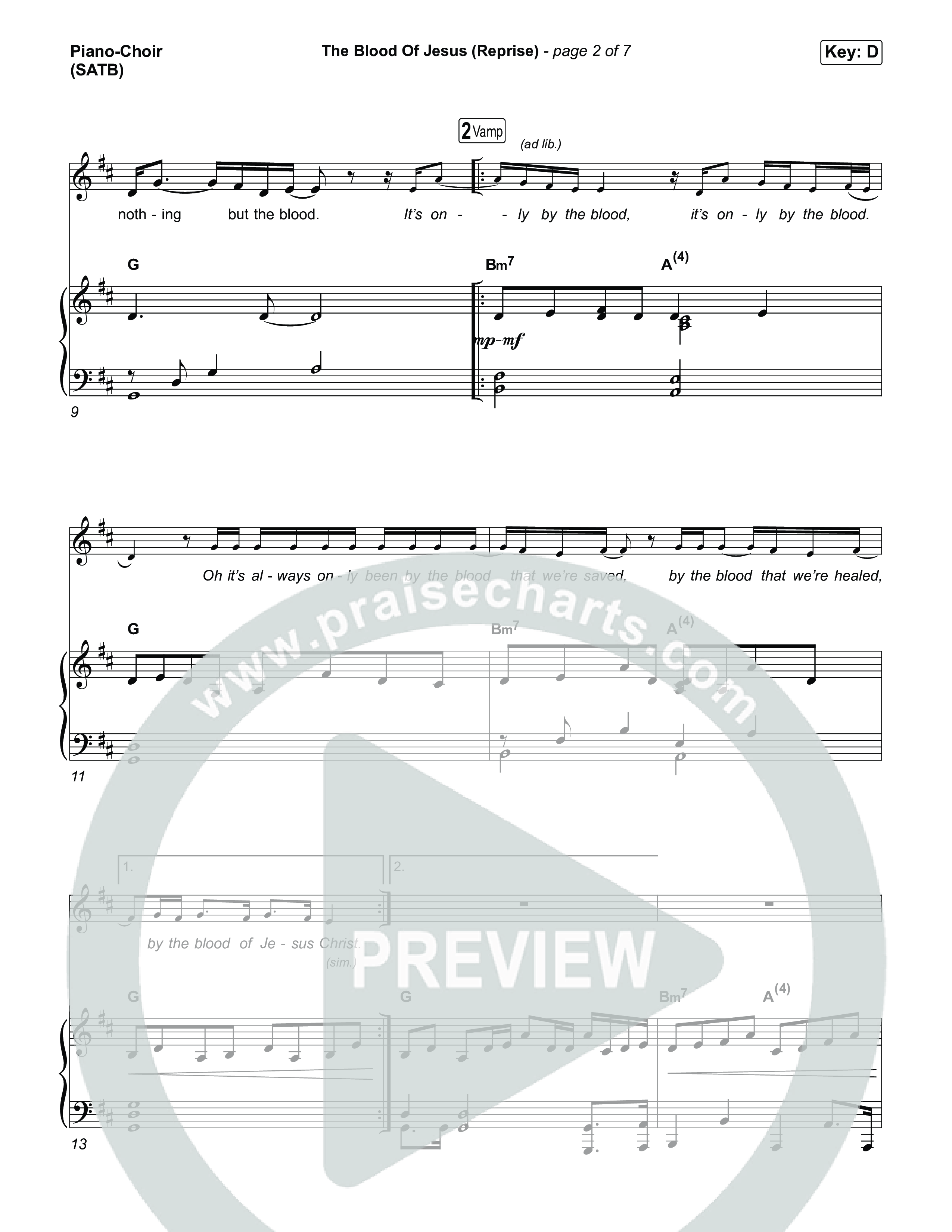 The Blood Of Jesus (Reprise) (Live) Piano/Vocal (SATB) (Hope Darst)