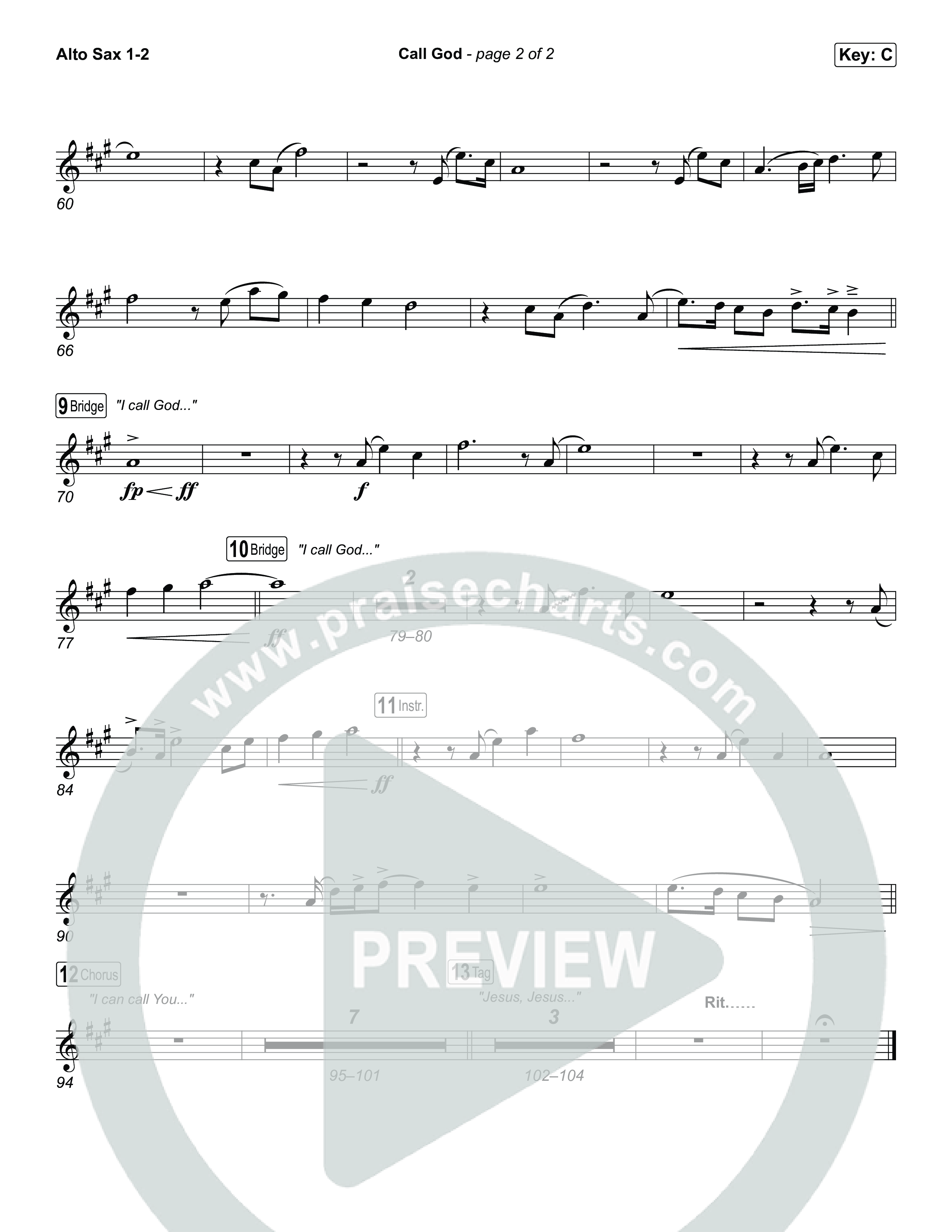 Call God Sax Pack (Elevation Worship / Chandler Moore / Chris Brown)