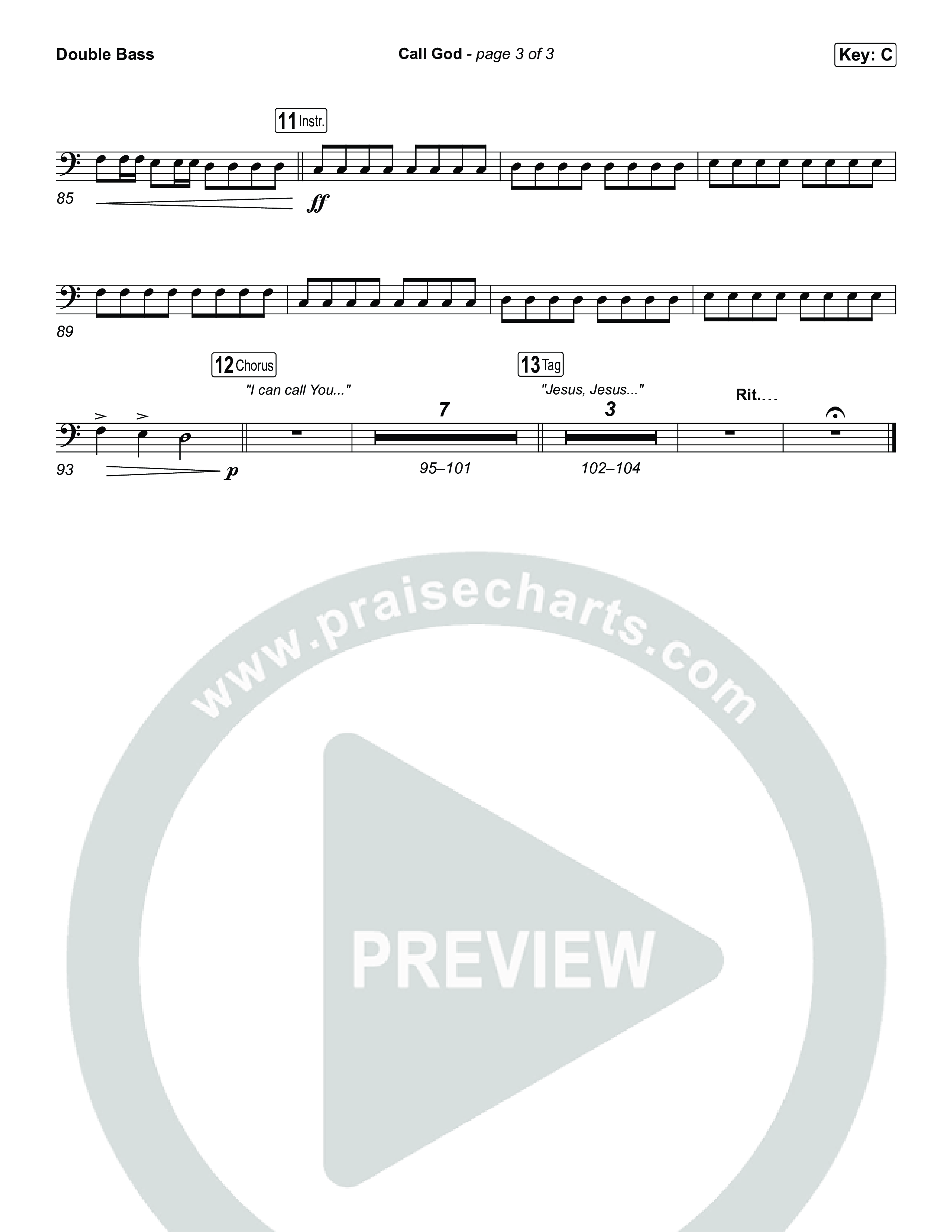 Call God String Bass (Elevation Worship / Chandler Moore / Chris Brown)