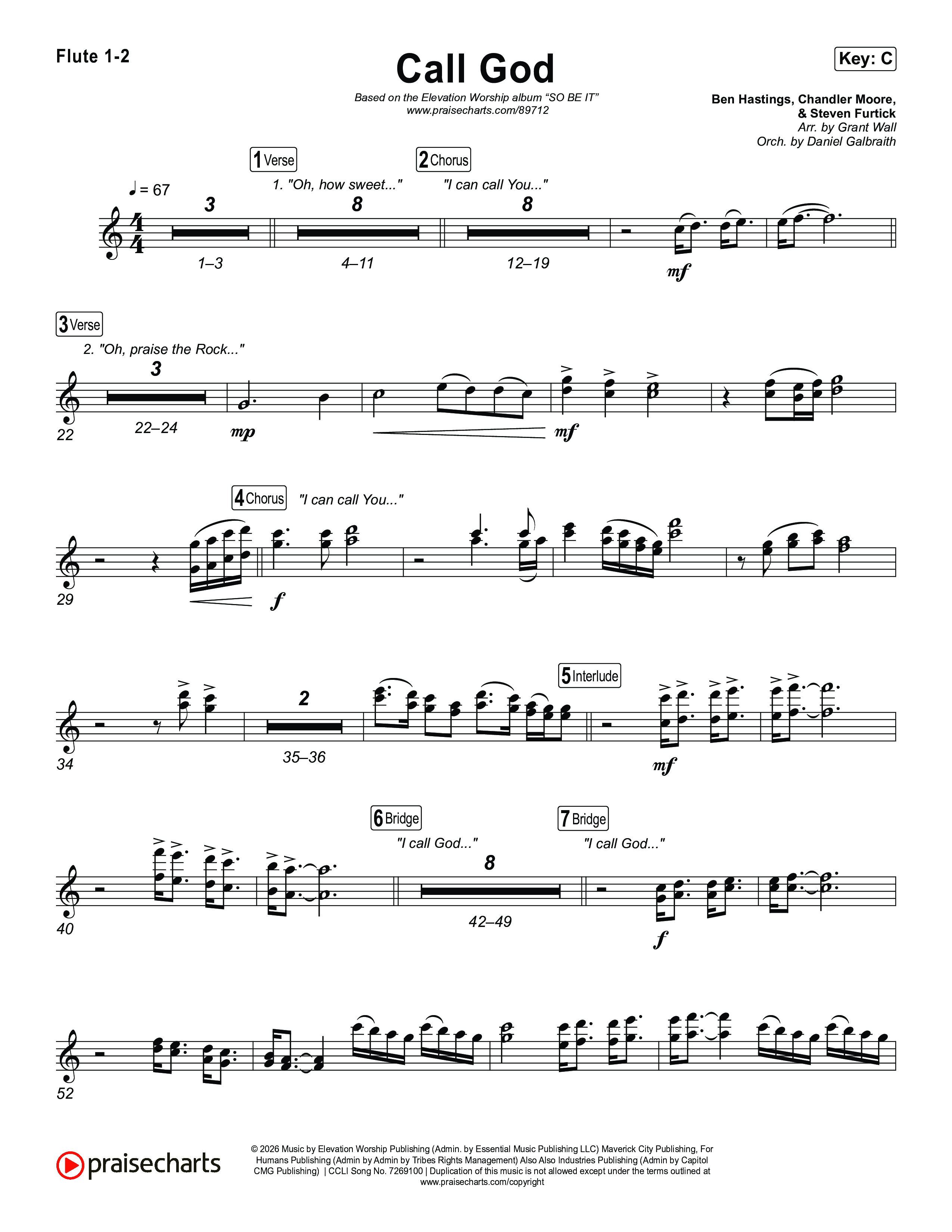 Call God Flute 1,2 (Elevation Worship / Chandler Moore / Chris Brown)
