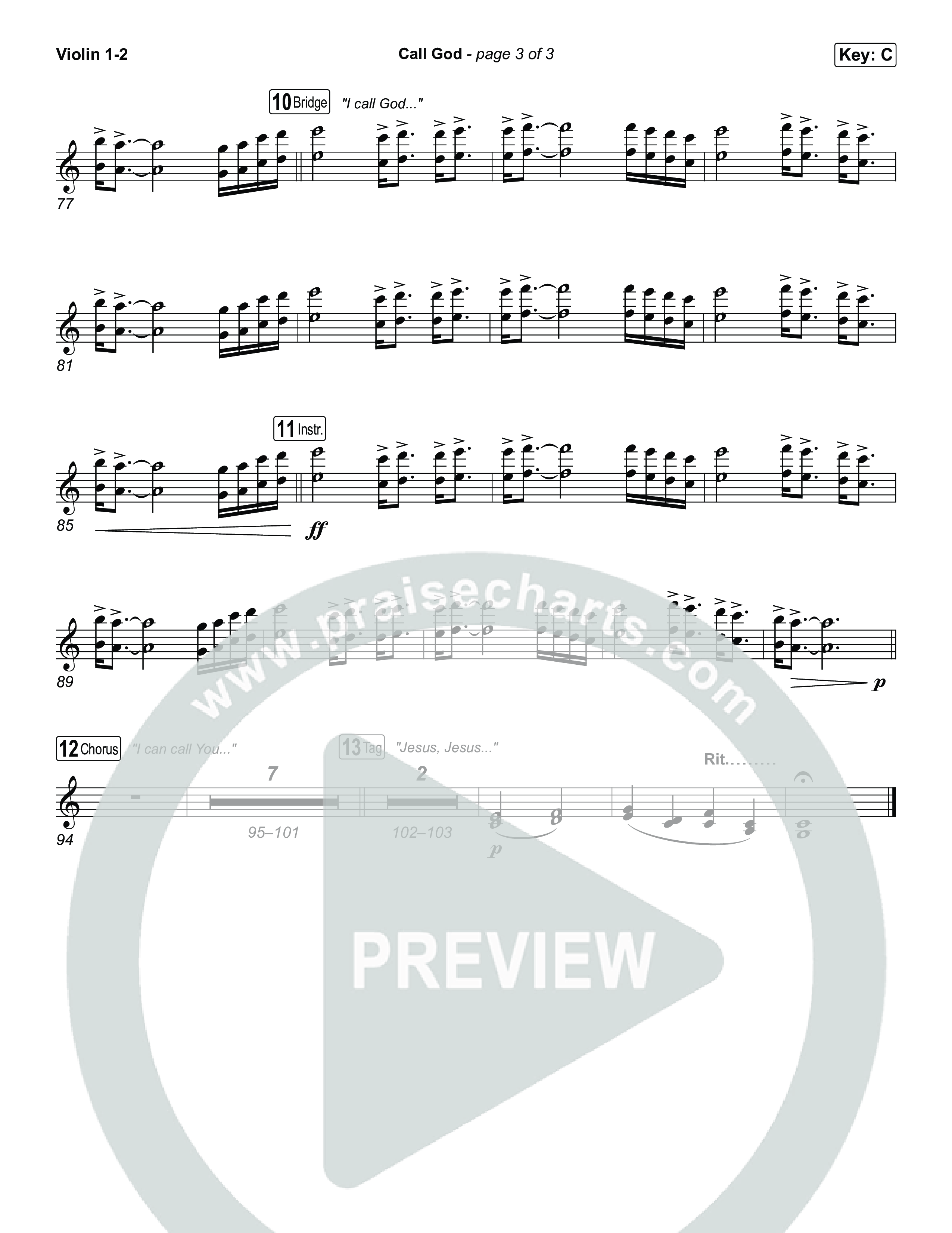 Call God Violin 1,2 (Elevation Worship / Chandler Moore / Chris Brown)