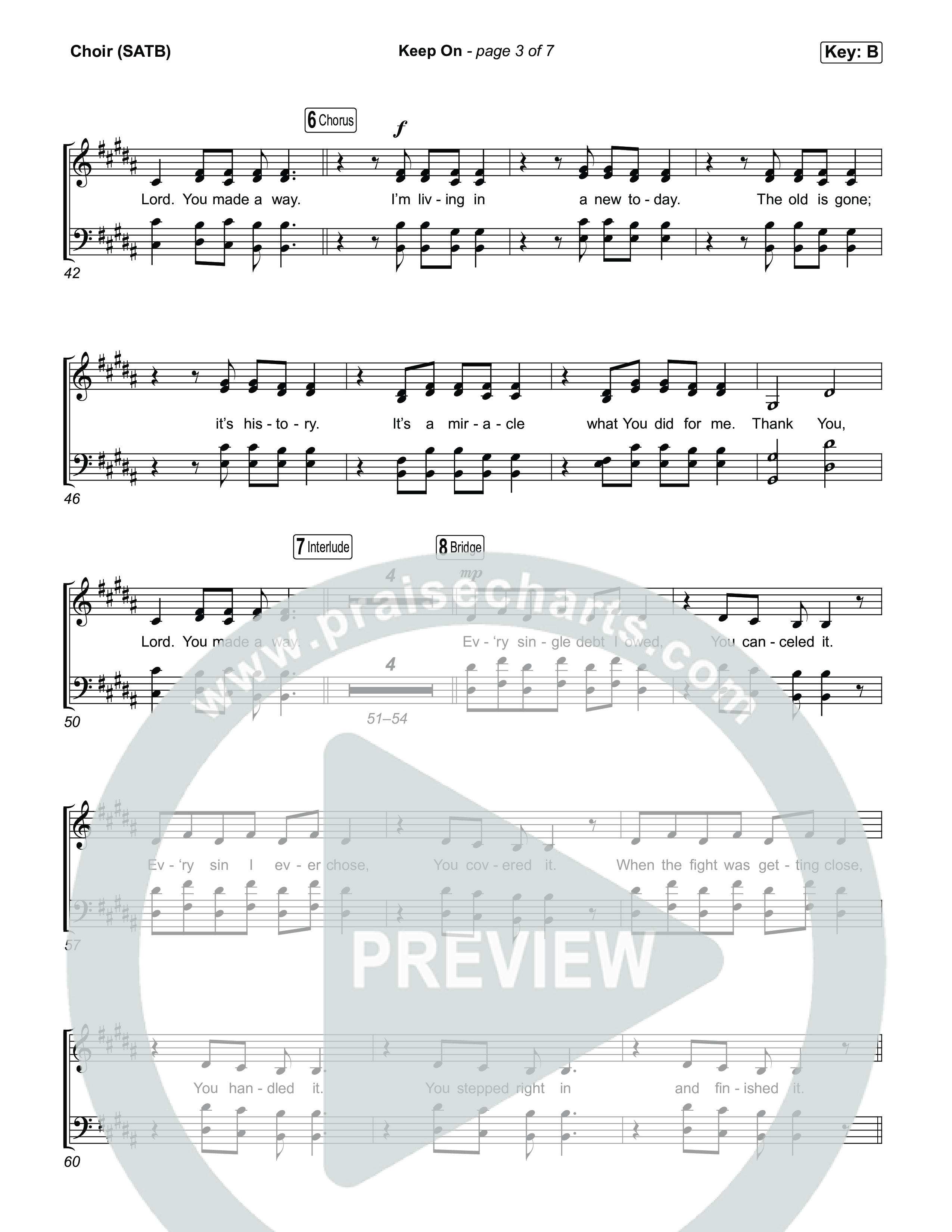 Keep On Choir Sheet (SATB) (Elevation Worship / Davide Mutendji / Tori Elliott / Isaiah Templeton)