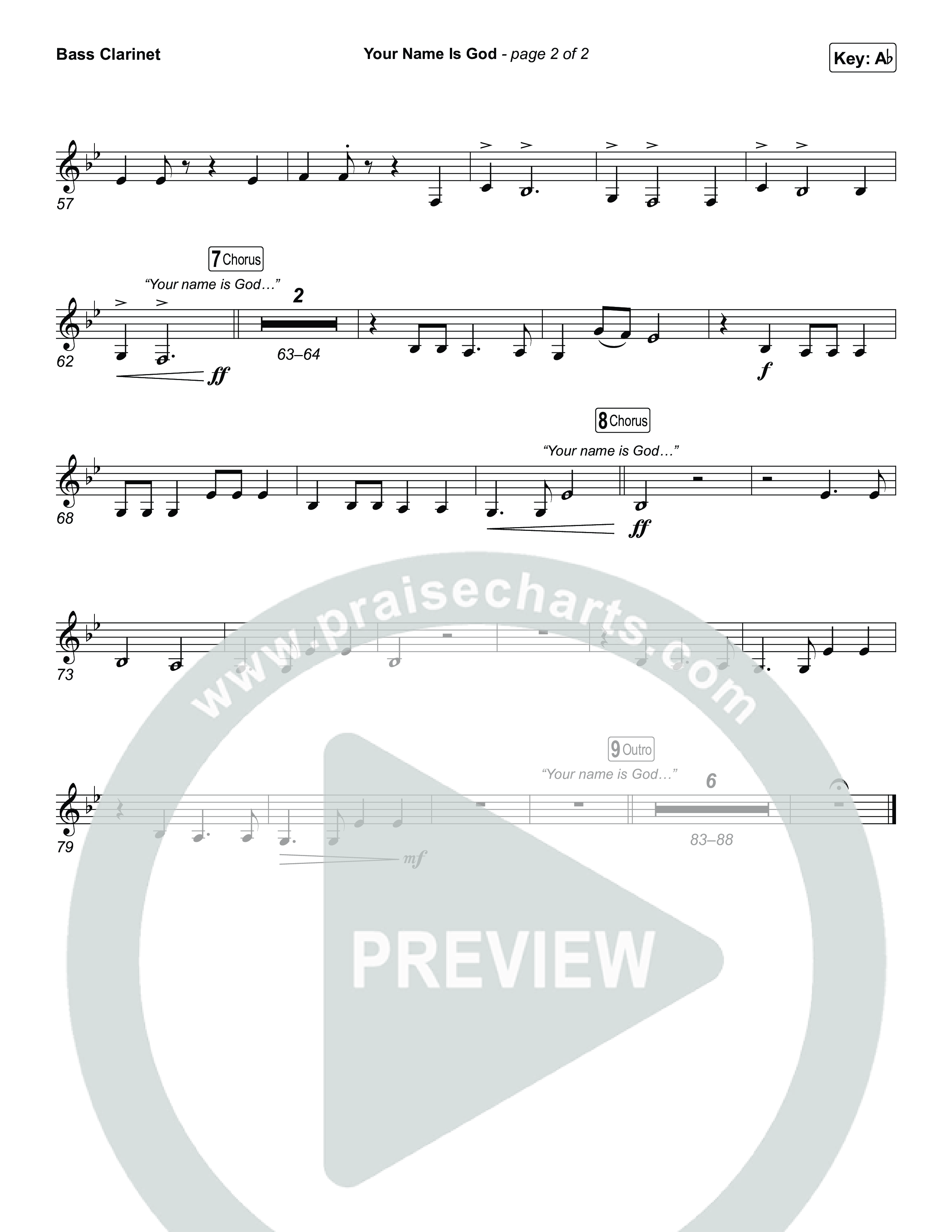 Your Name Is God Bass Clarinet (Elevation Worship / Leeland Mooring)