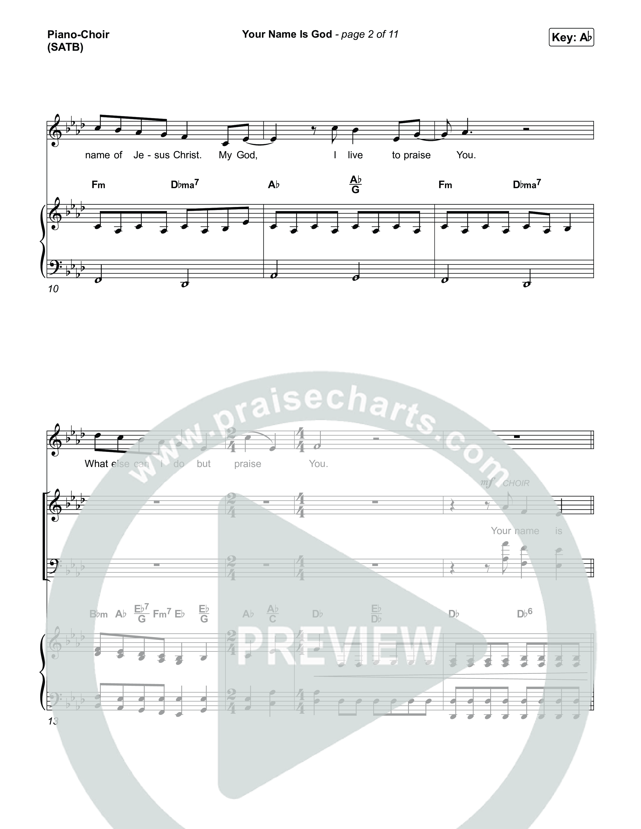 Your Name Is God Piano/Vocal Pack (Elevation Worship / Leeland Mooring)