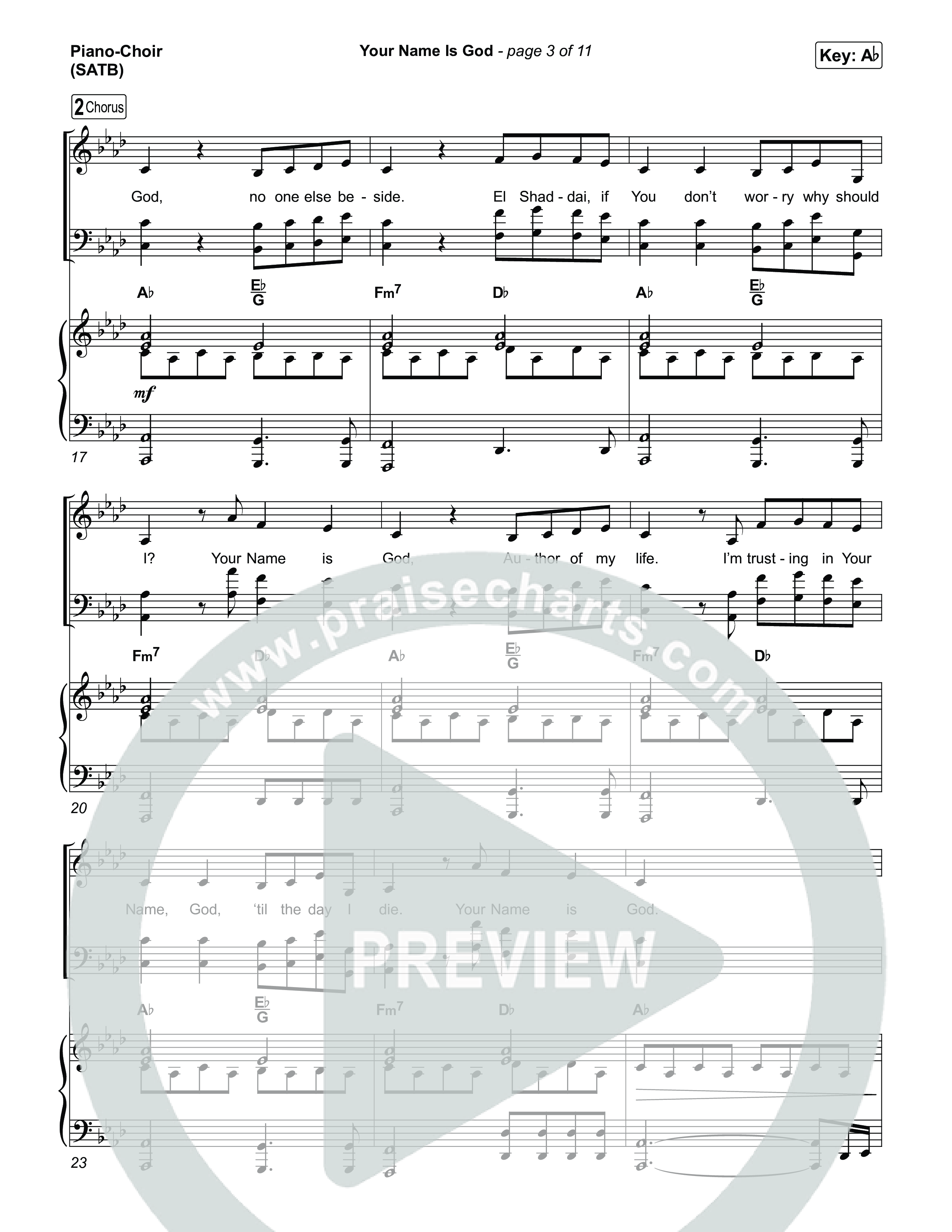 Your Name Is God Piano/Vocal Pack (Elevation Worship / Leeland Mooring)