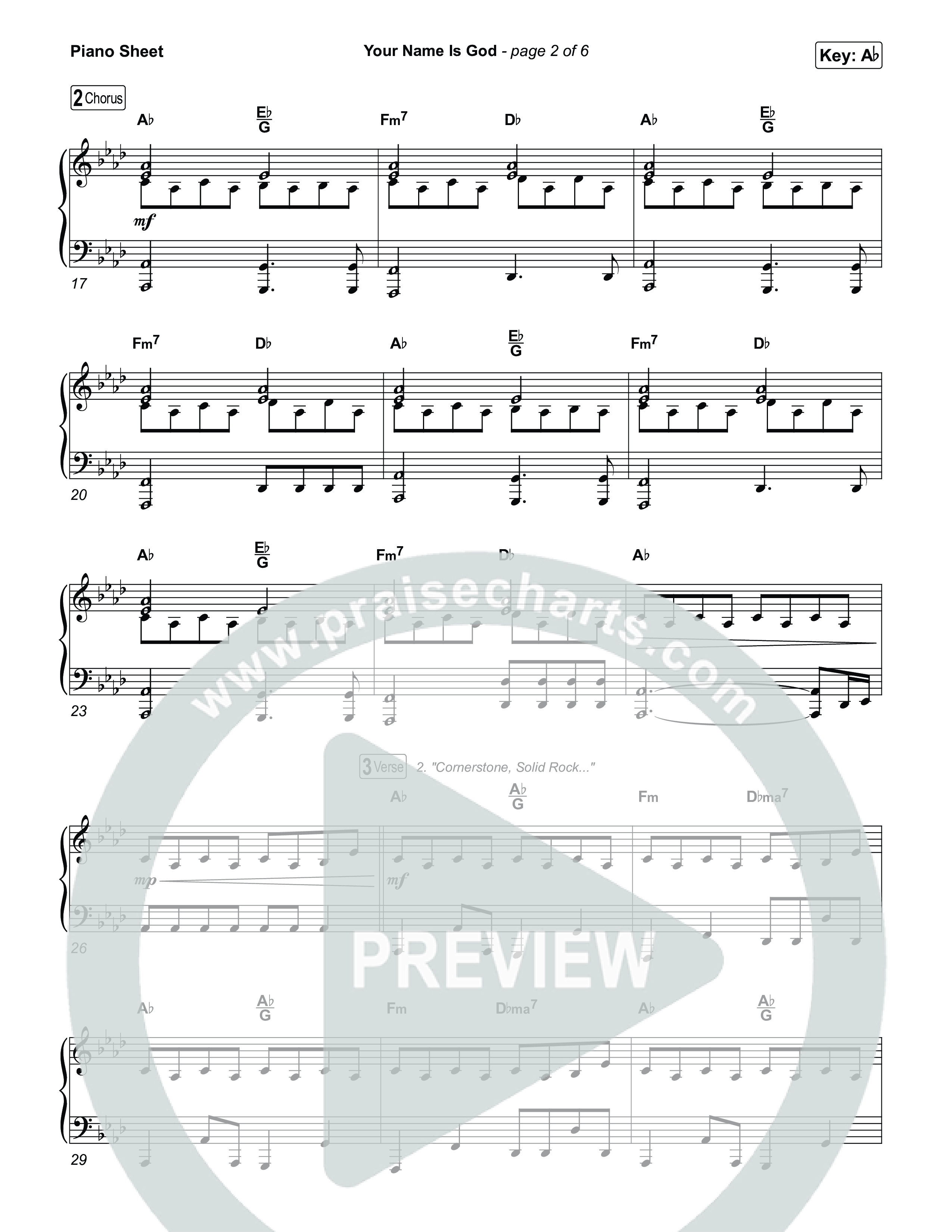 Your Name Is God Piano Sheet (Elevation Worship / Leeland Mooring)