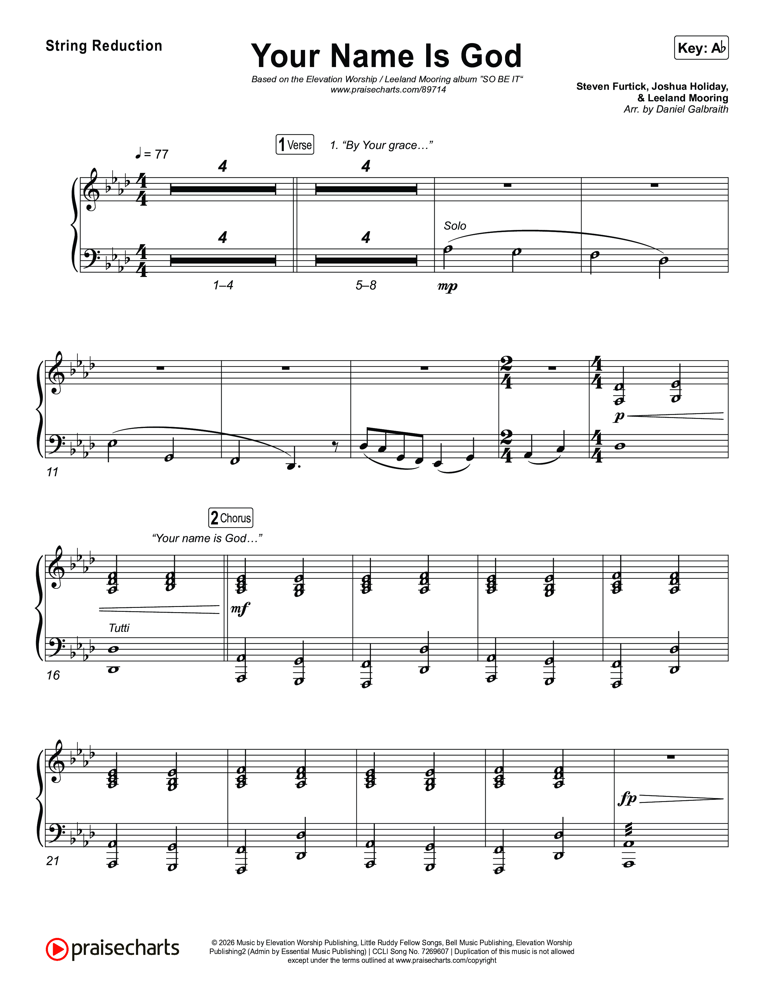 Your Name Is God String Reduction (Elevation Worship / Leeland Mooring)