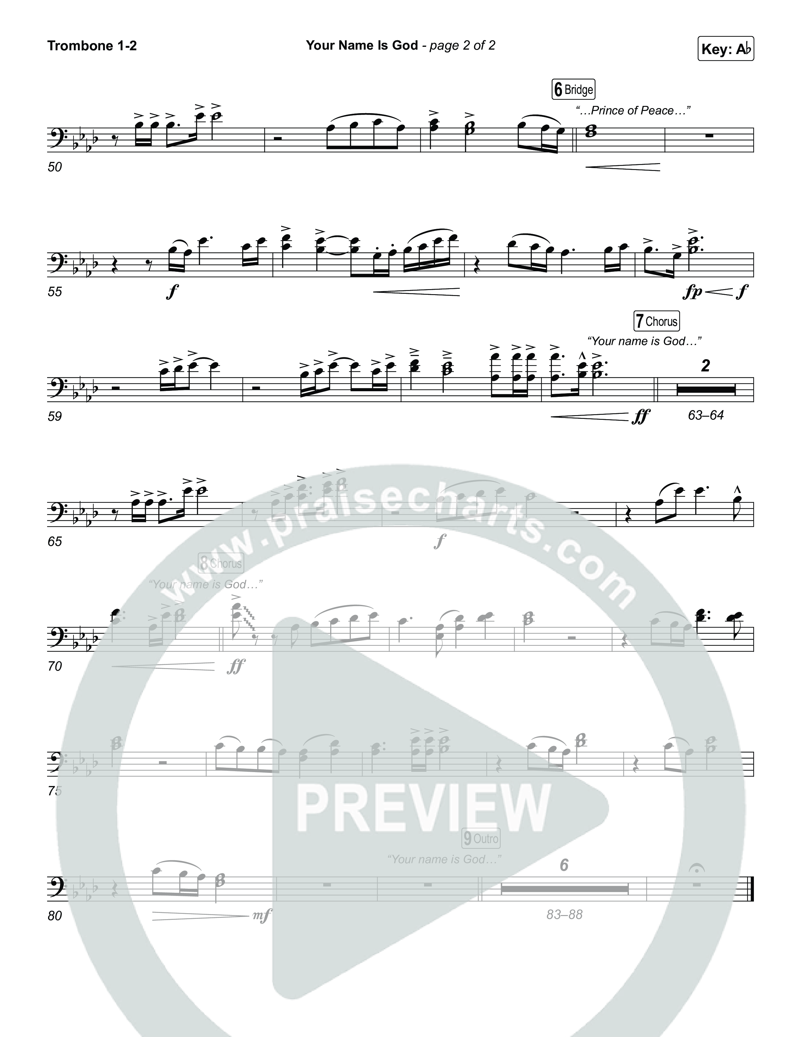 Your Name Is God Trombone 1,2 (Elevation Worship / Leeland Mooring)