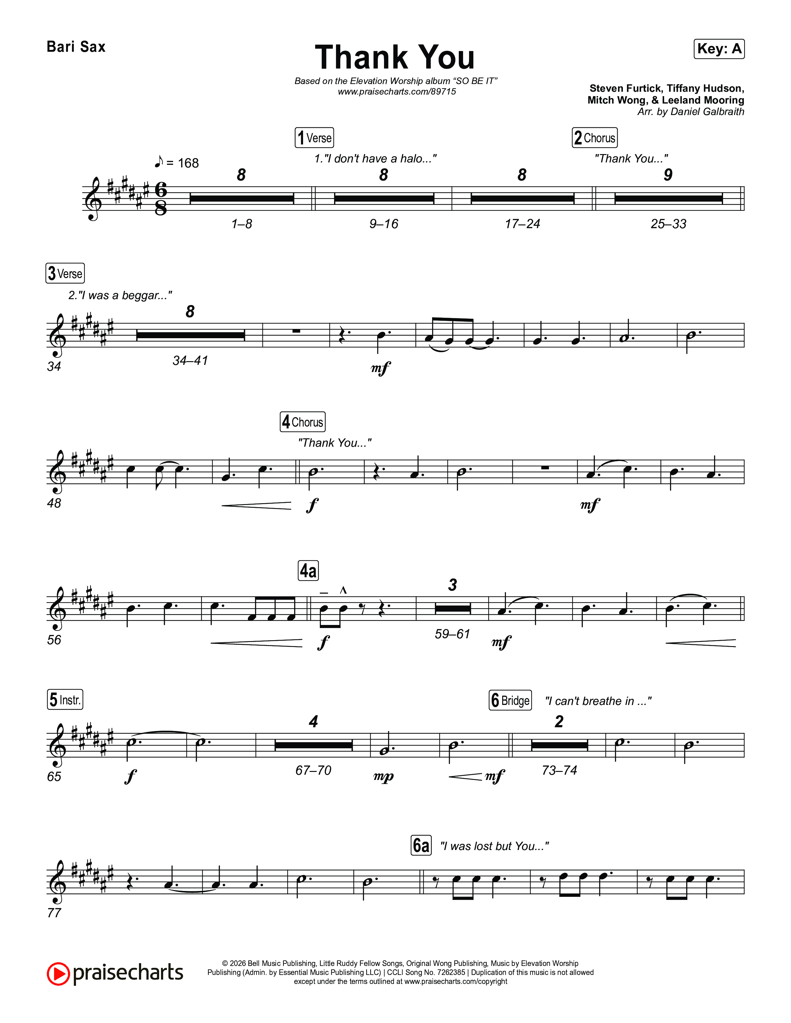 Thank You Bari Sax (Elevation Worship / Tiffany Hudson)