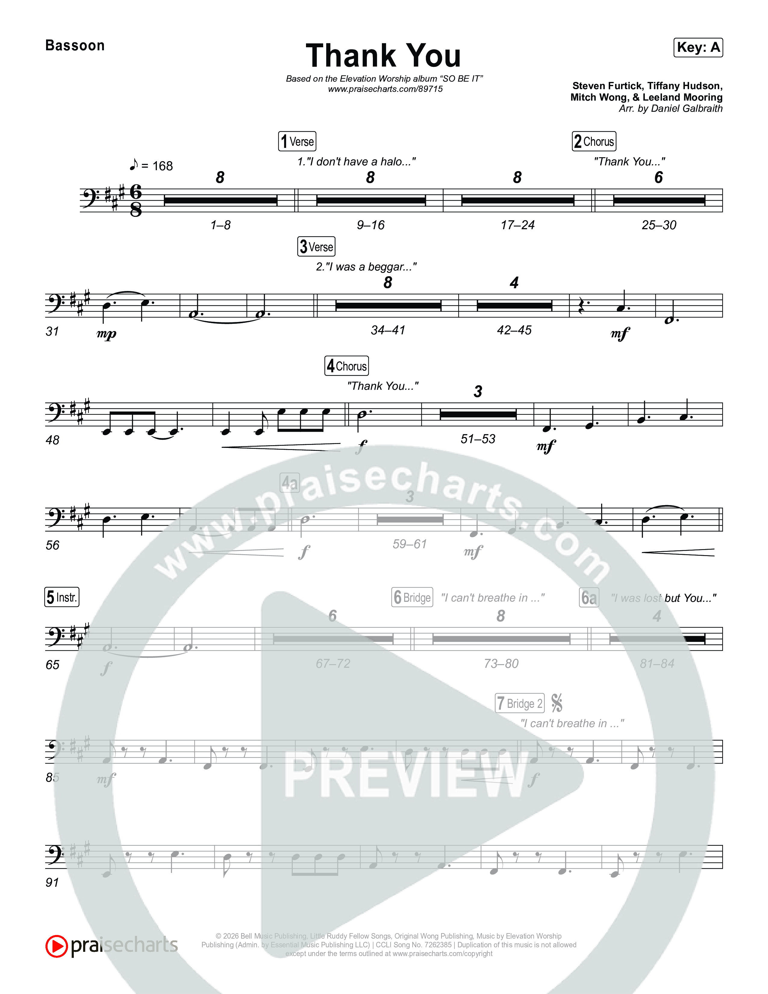 Thank You Bassoon (Elevation Worship / Tiffany Hudson)