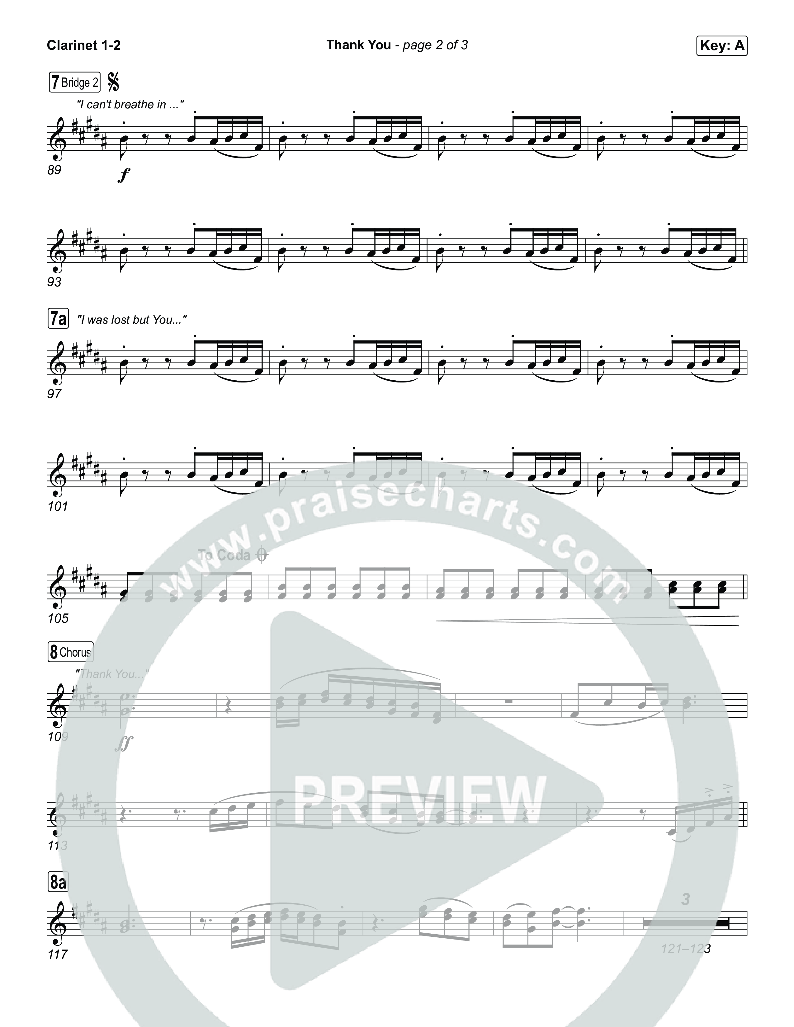 Thank You Clarinet 1/2 (Elevation Worship / Tiffany Hudson)