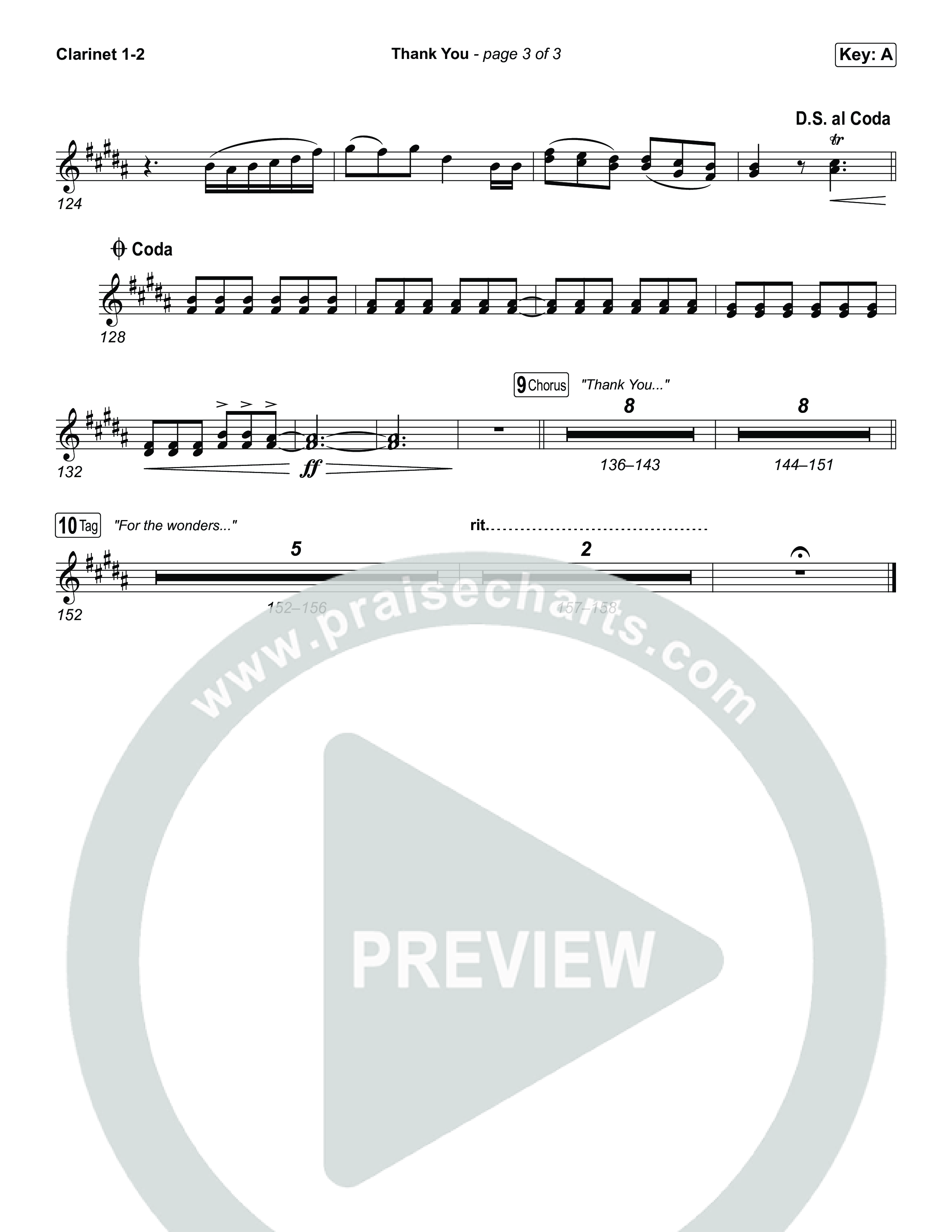 Thank You Clarinet 1/2 (Elevation Worship / Tiffany Hudson)