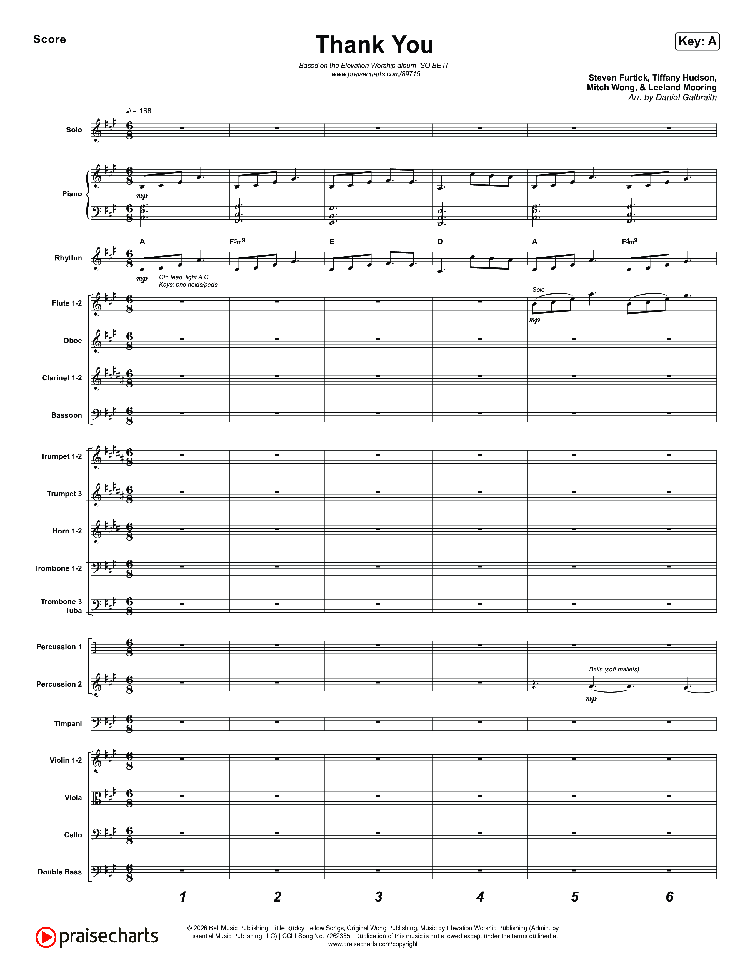 Thank You Orchestration (Elevation Worship / Tiffany Hudson)