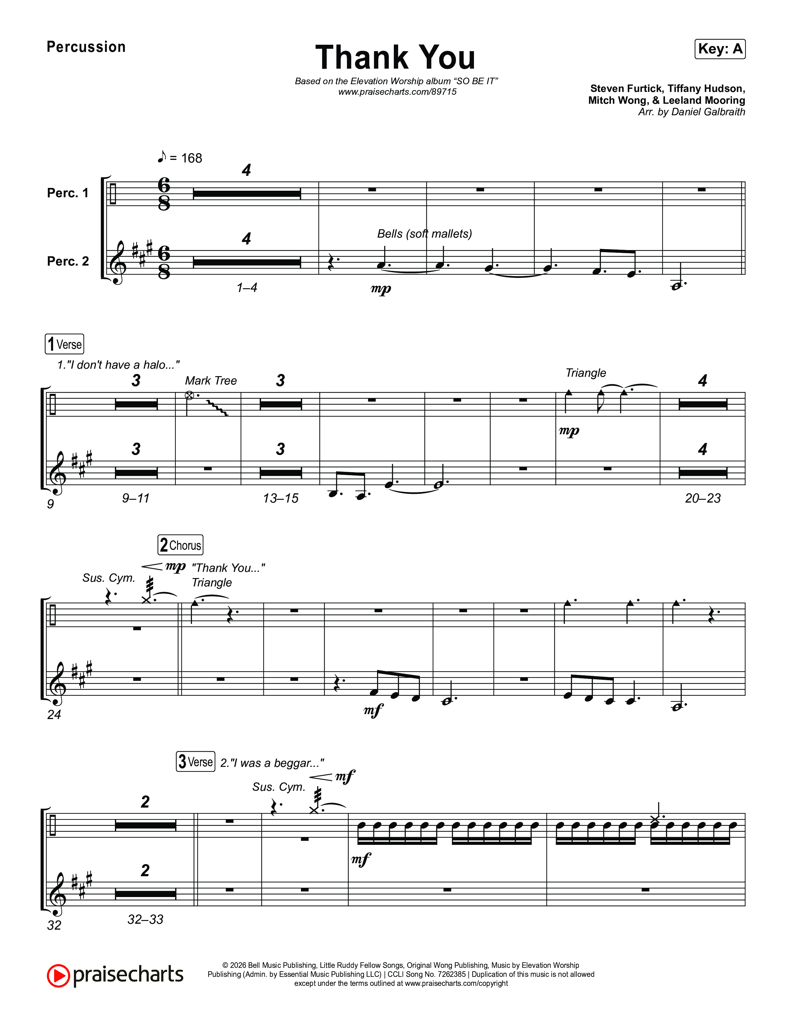 Thank You Percussion (Elevation Worship / Tiffany Hudson)