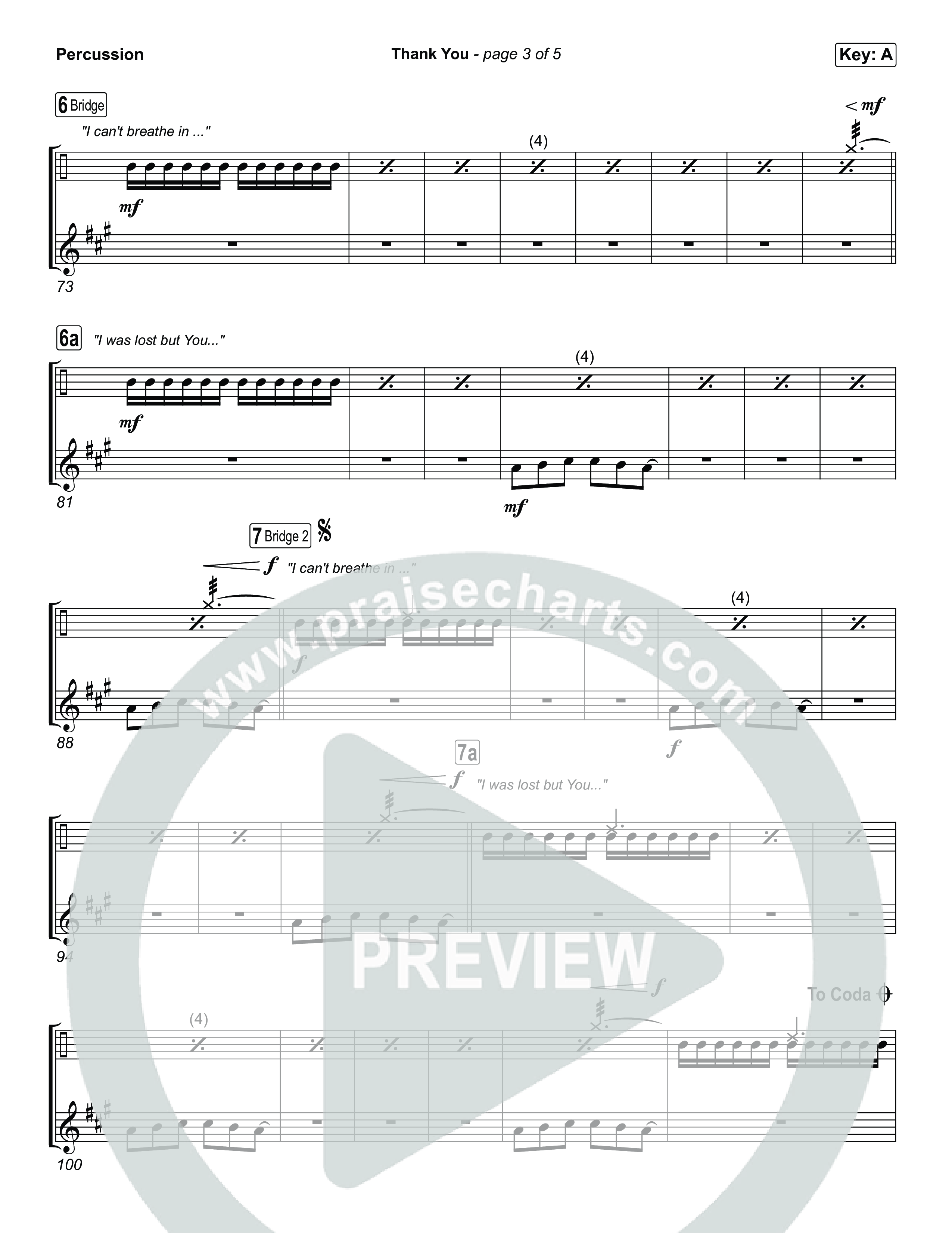 Thank You Percussion (Elevation Worship / Tiffany Hudson)