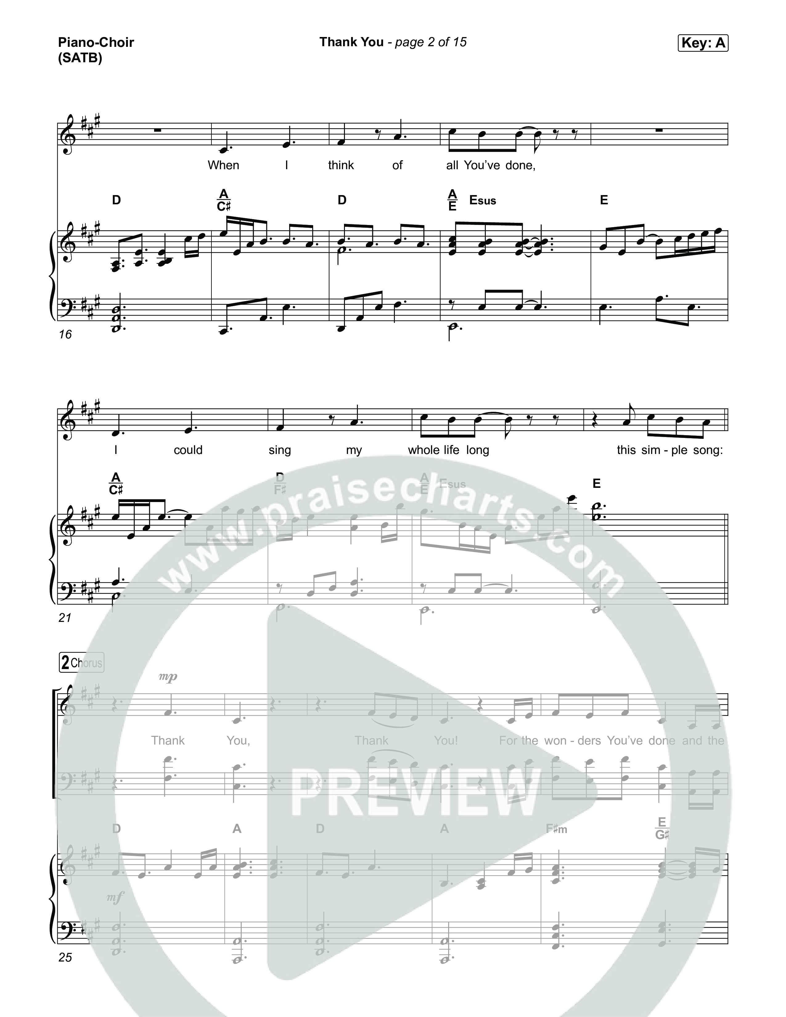 Thank You Piano/Vocal Pack (Elevation Worship / Tiffany Hudson)