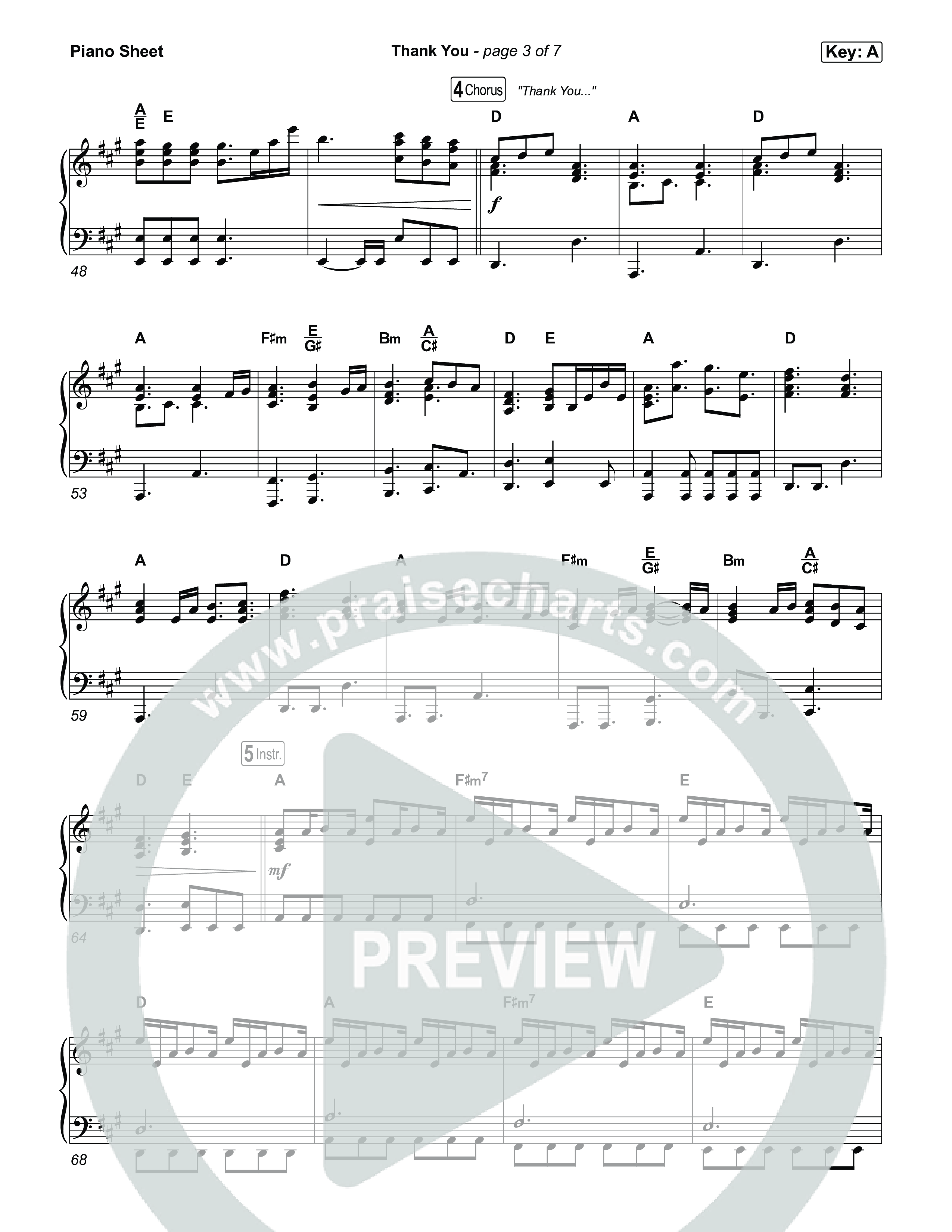 Thank You Piano Sheet (Elevation Worship / Tiffany Hudson)