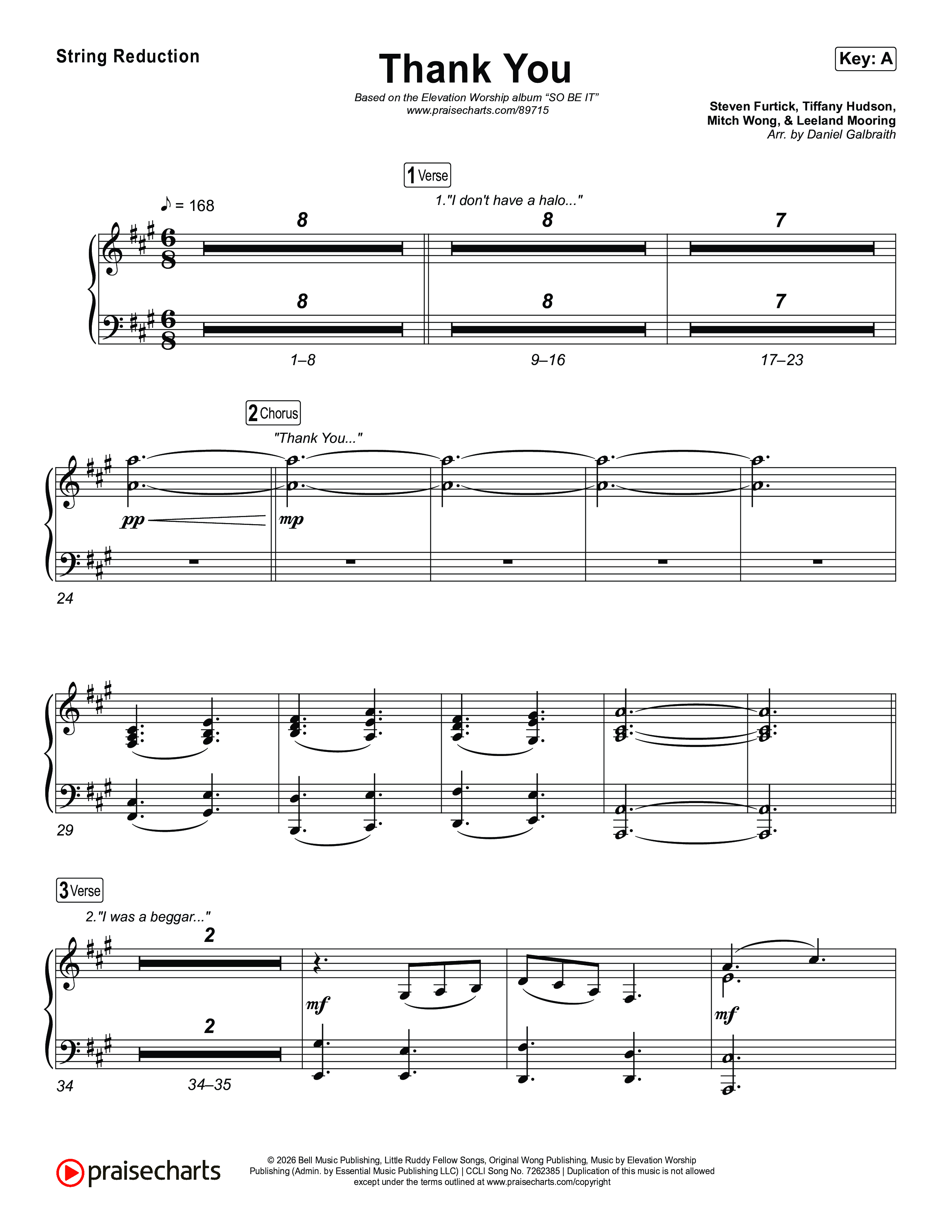 Thank You String Reduction (Elevation Worship / Tiffany Hudson)