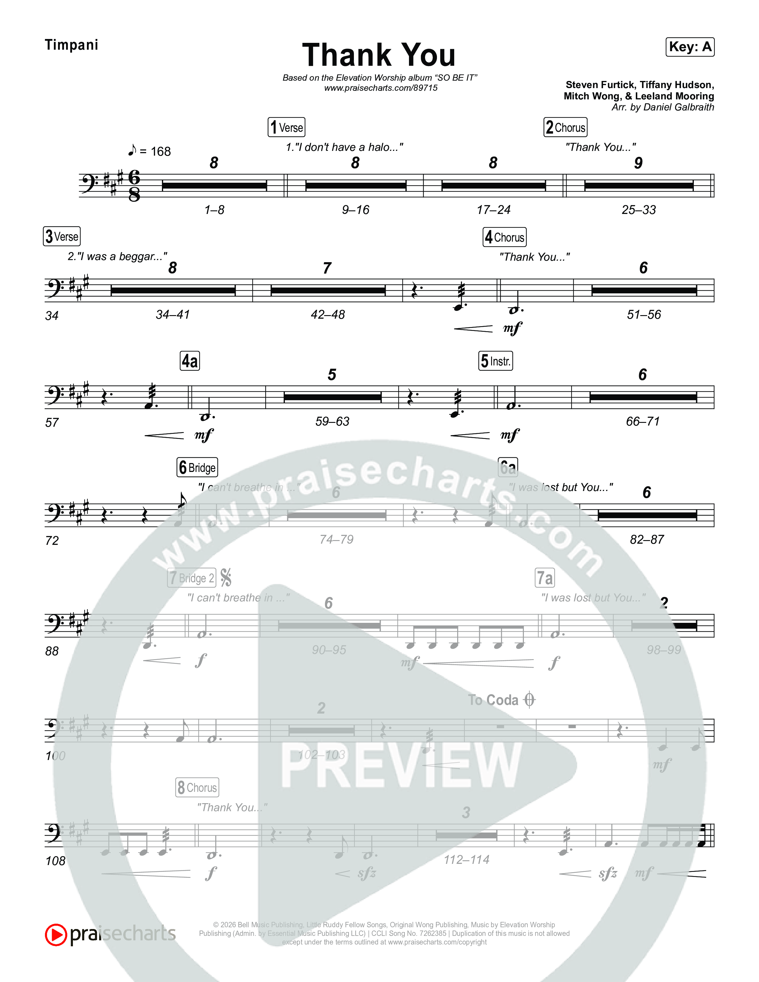 Thank You Timpani (Elevation Worship / Tiffany Hudson)