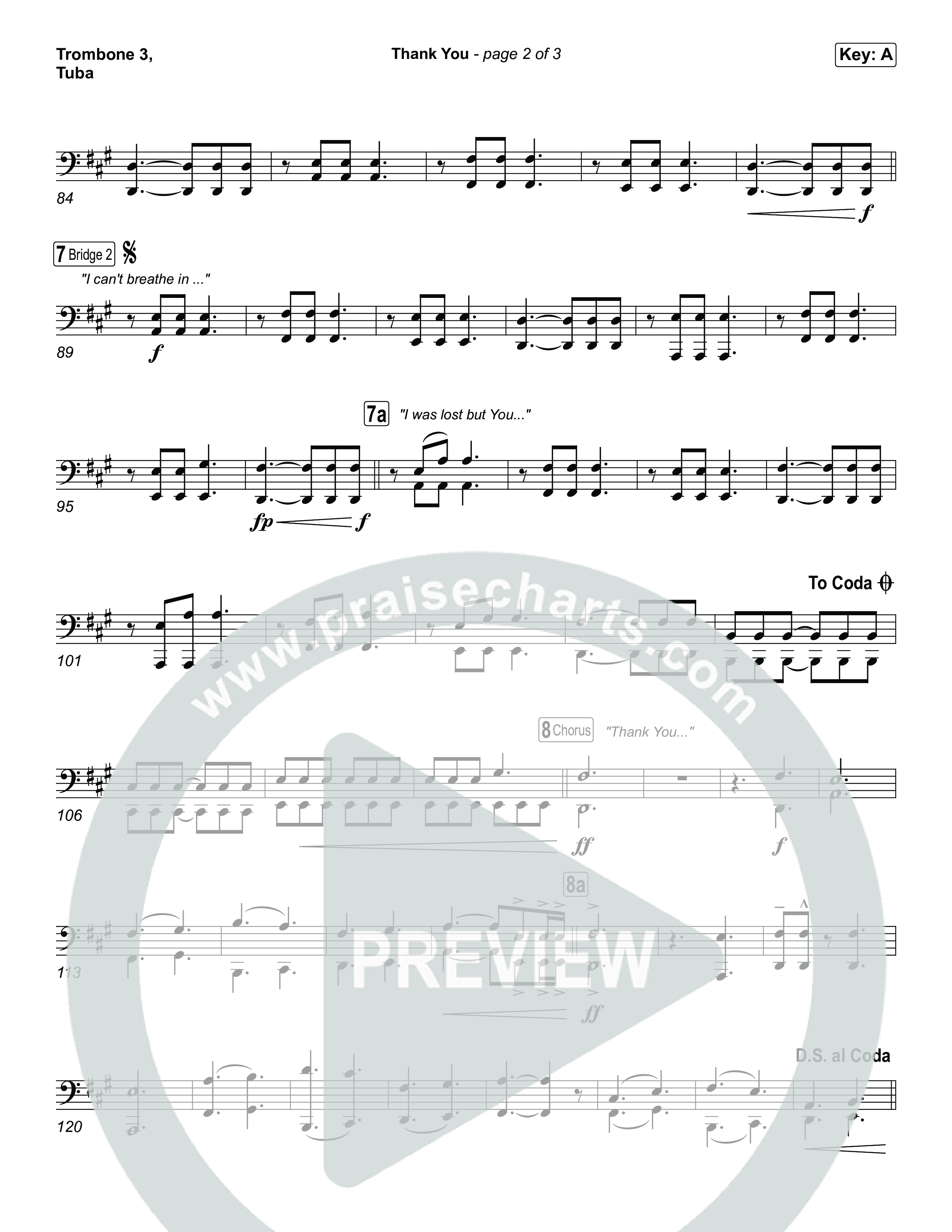 Thank You Trombone 3/Tuba (Elevation Worship / Tiffany Hudson)