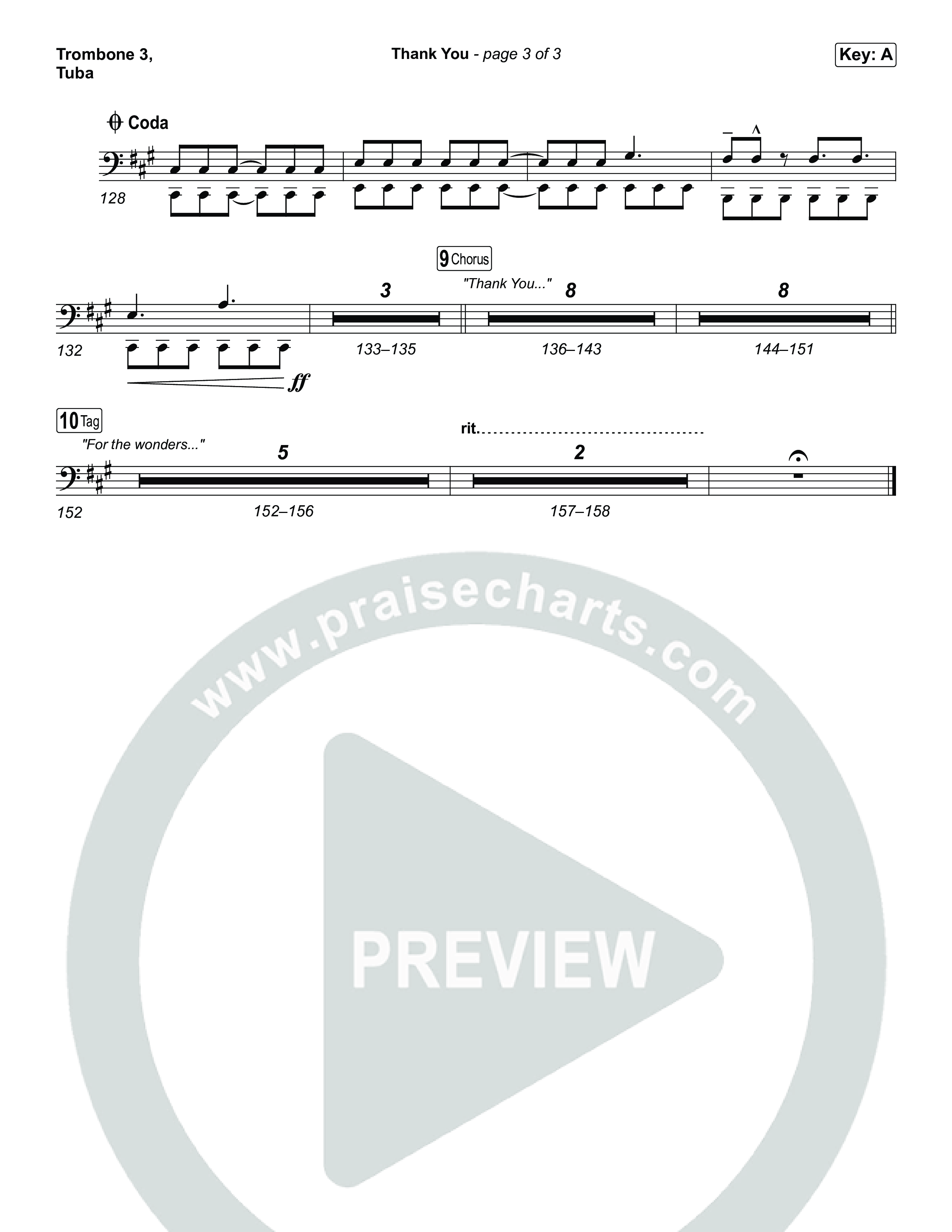 Thank You Trombone 3/Tuba (Elevation Worship / Tiffany Hudson)