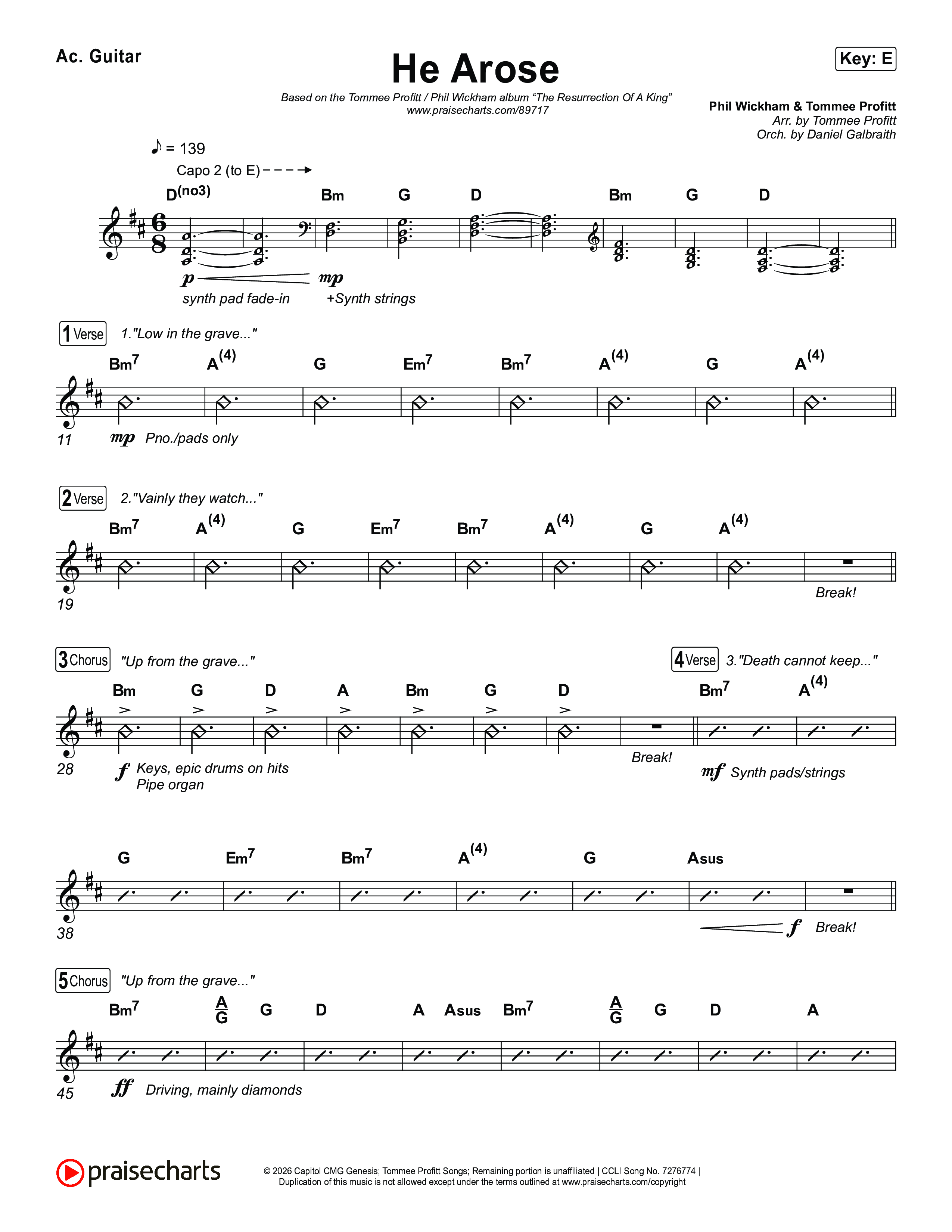 He Arose Acoustic Guitar (Tommee Profitt / Phil Wickham)