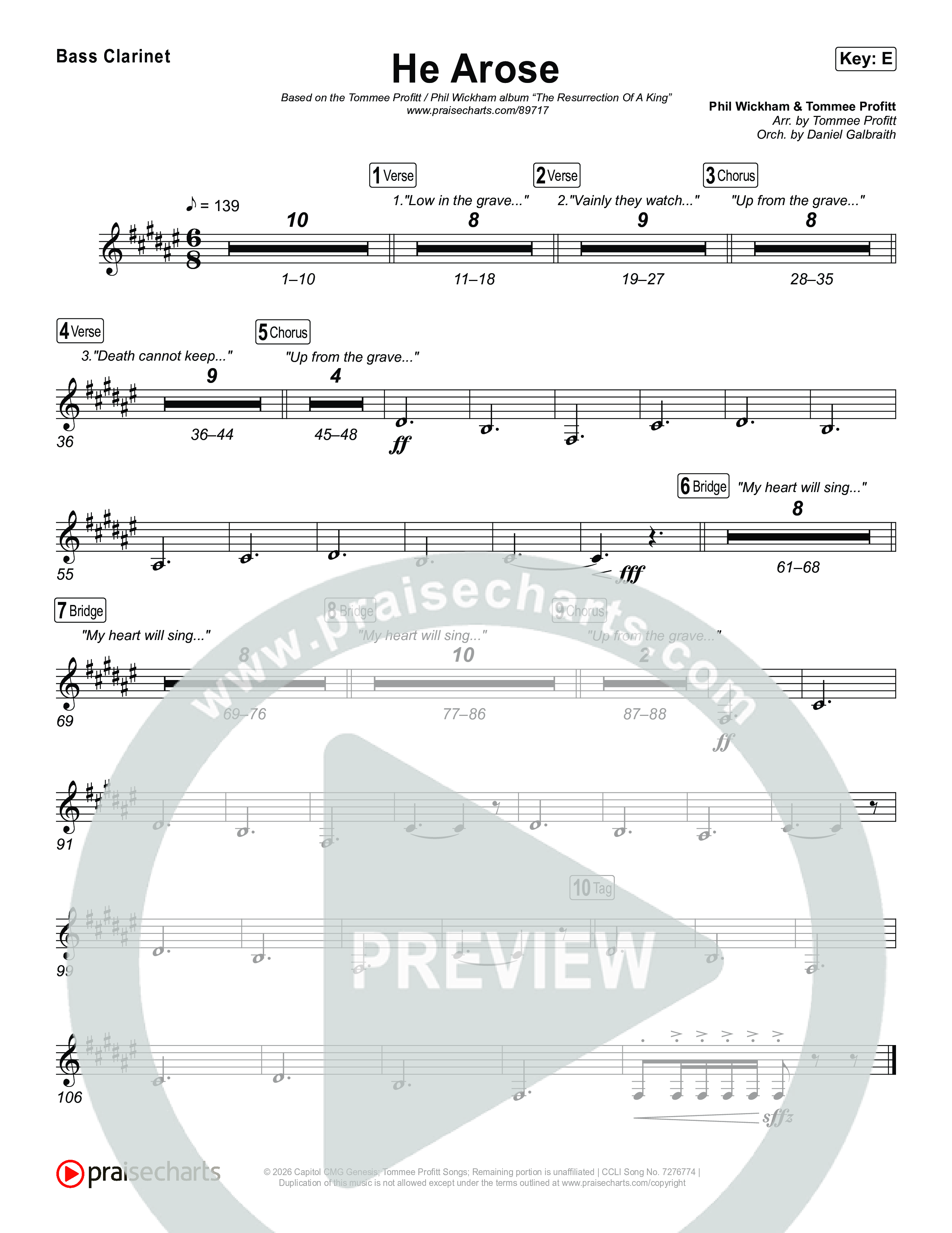 He Arose Clarinet 1,2 (Tommee Profitt / Phil Wickham)