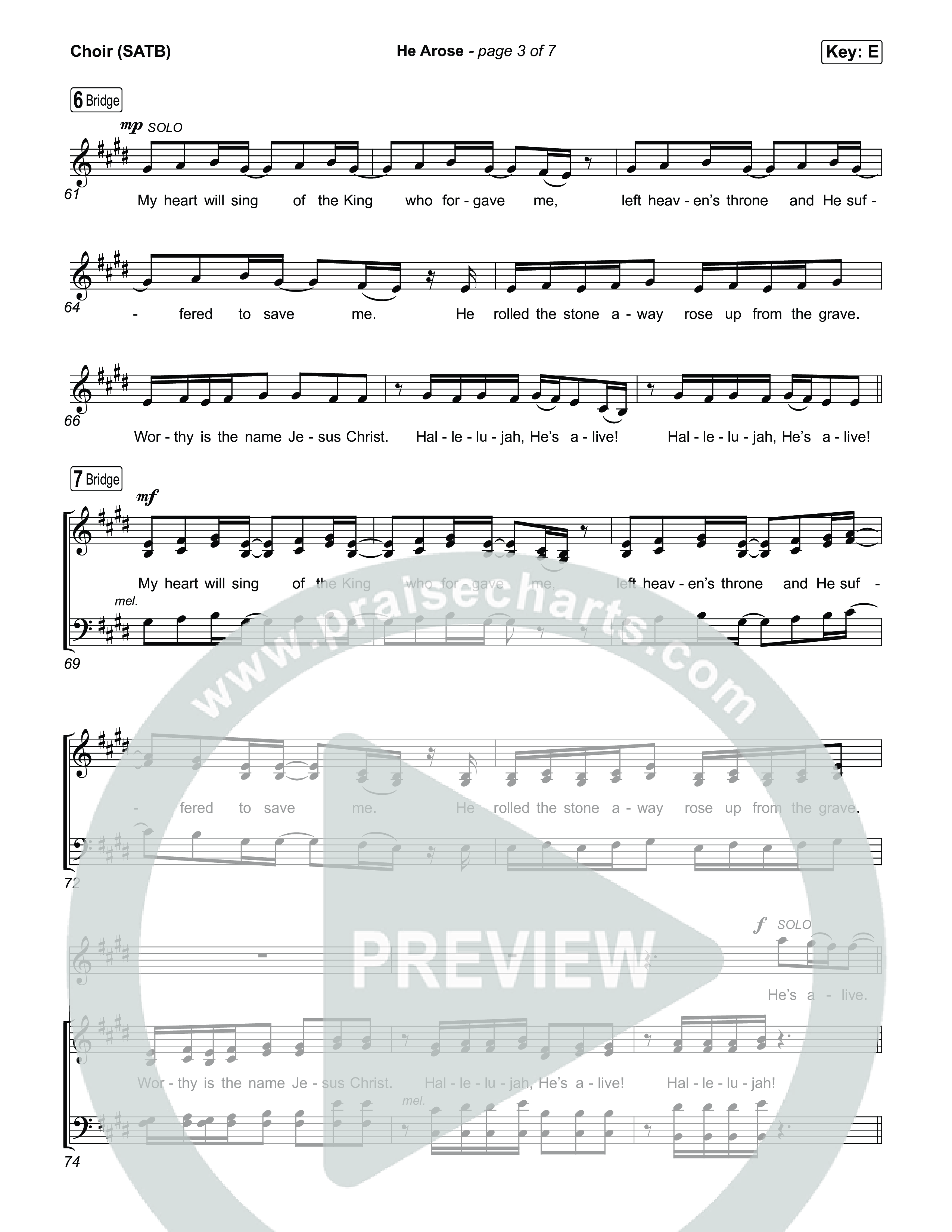 He Arose Choir Sheet (SATB) (Tommee Profitt / Phil Wickham)