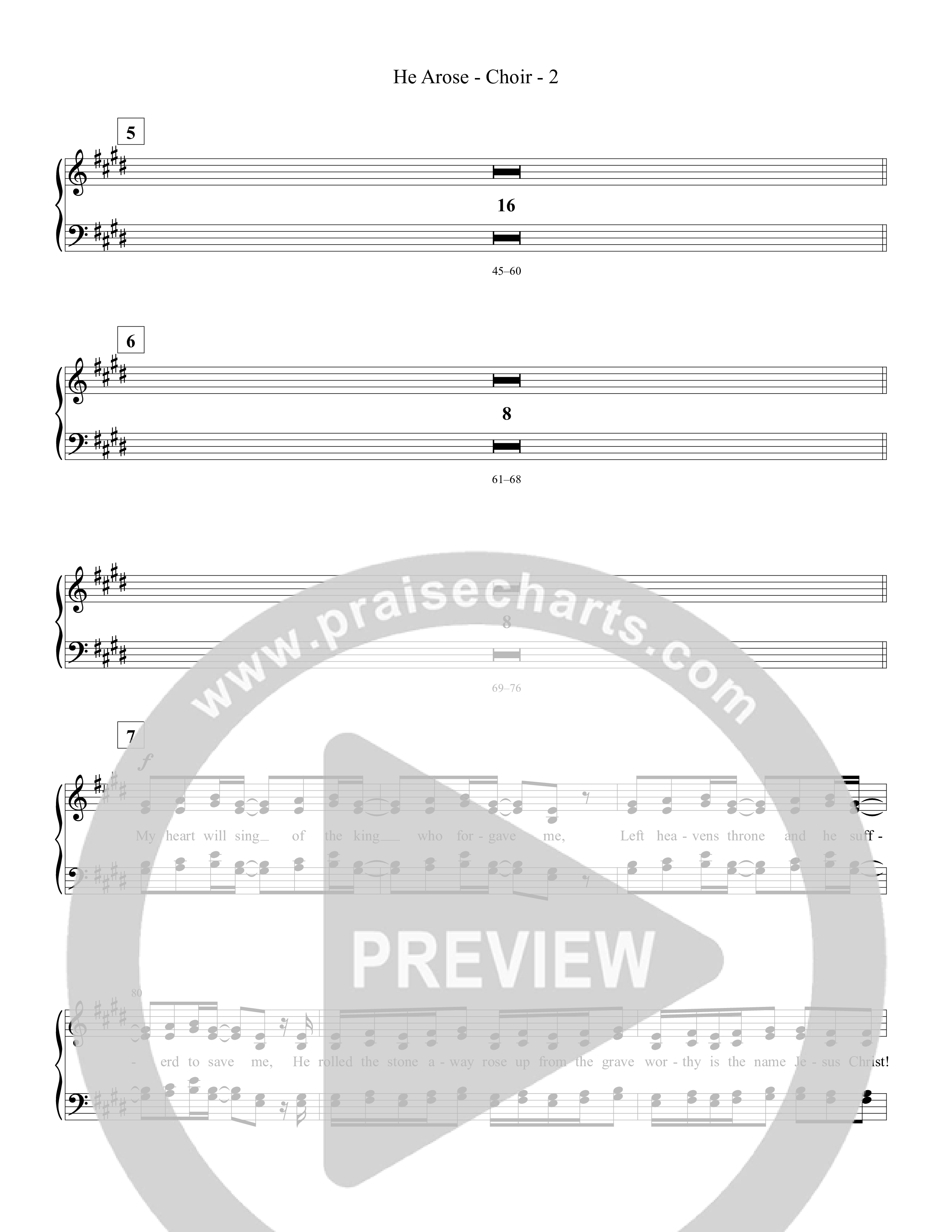 He Arose Choir Sheet (Tommee Profitt / Phil Wickham)