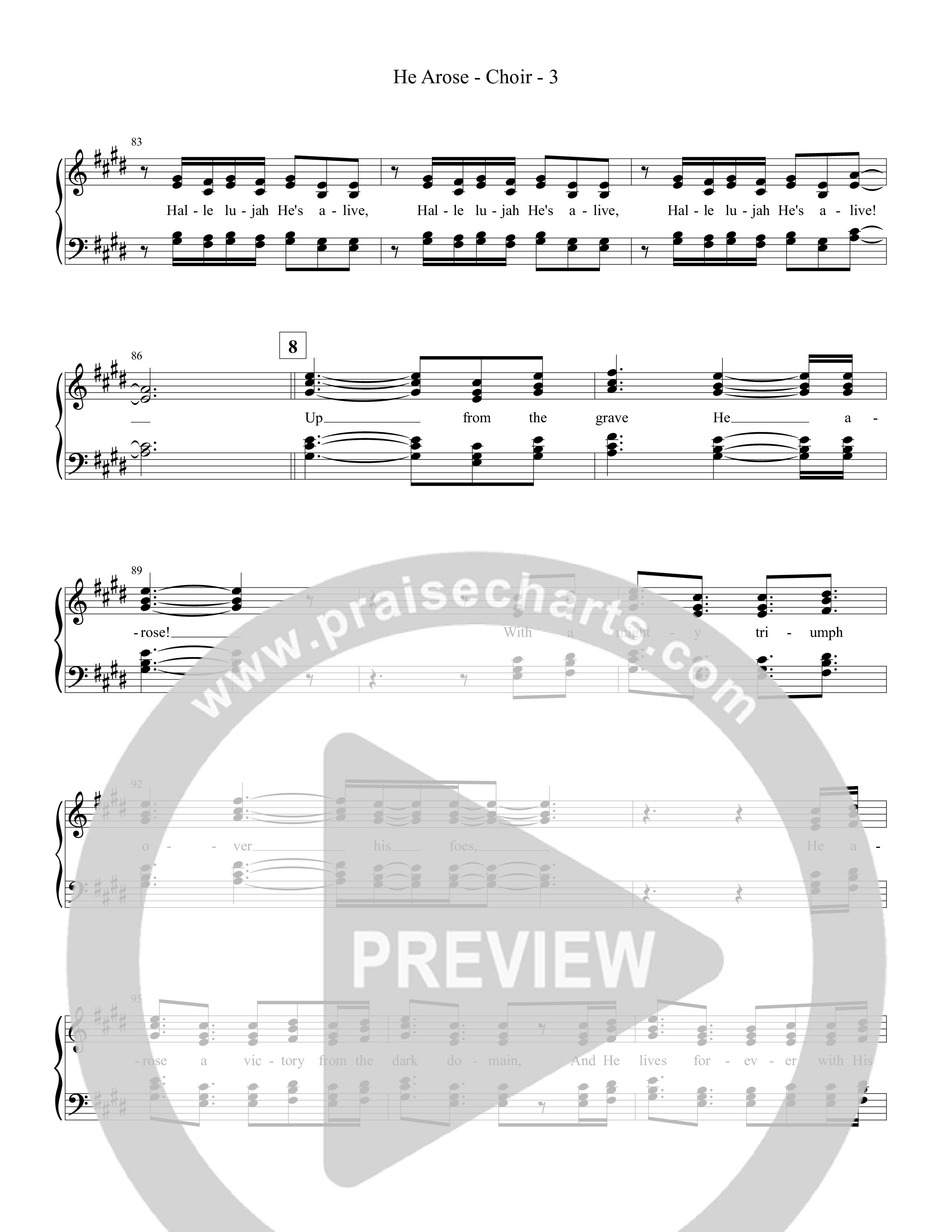 He Arose Choir Sheet (Tommee Profitt / Phil Wickham)