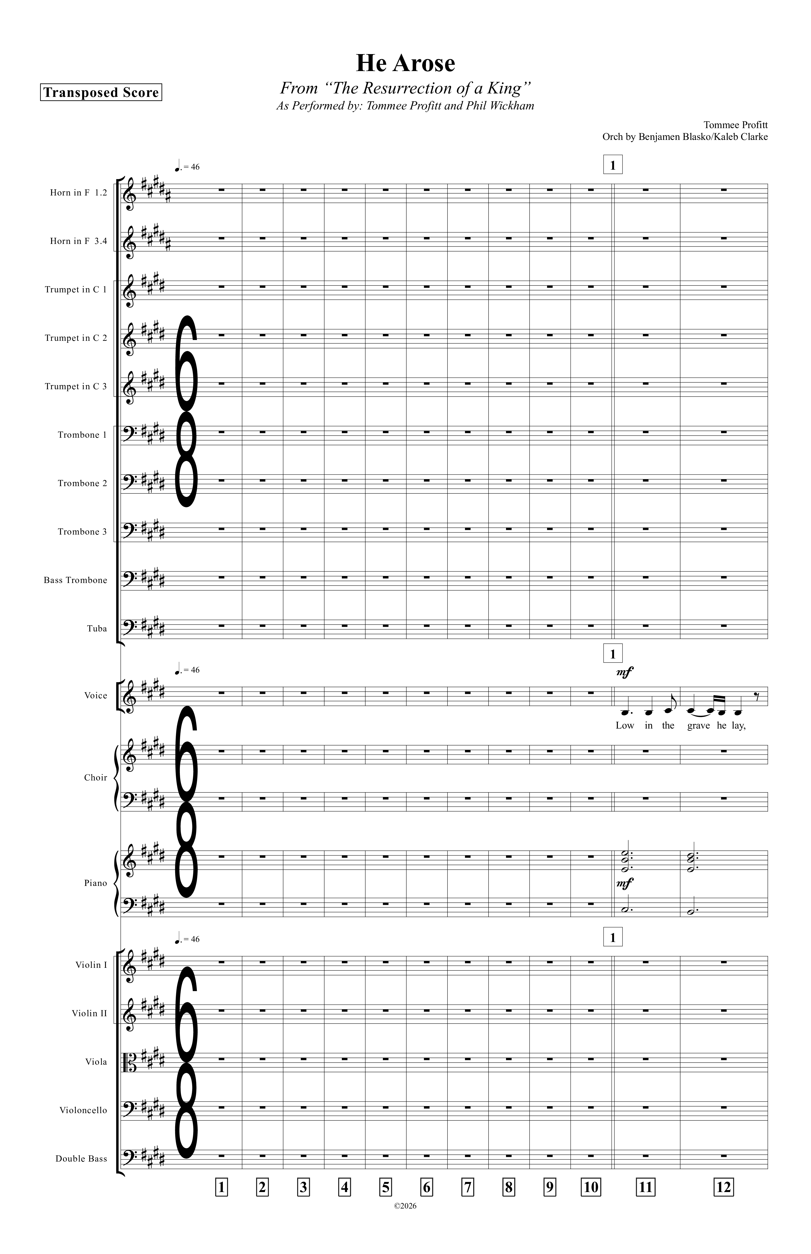 He Arose Orchestration (Tommee Profitt / Phil Wickham)