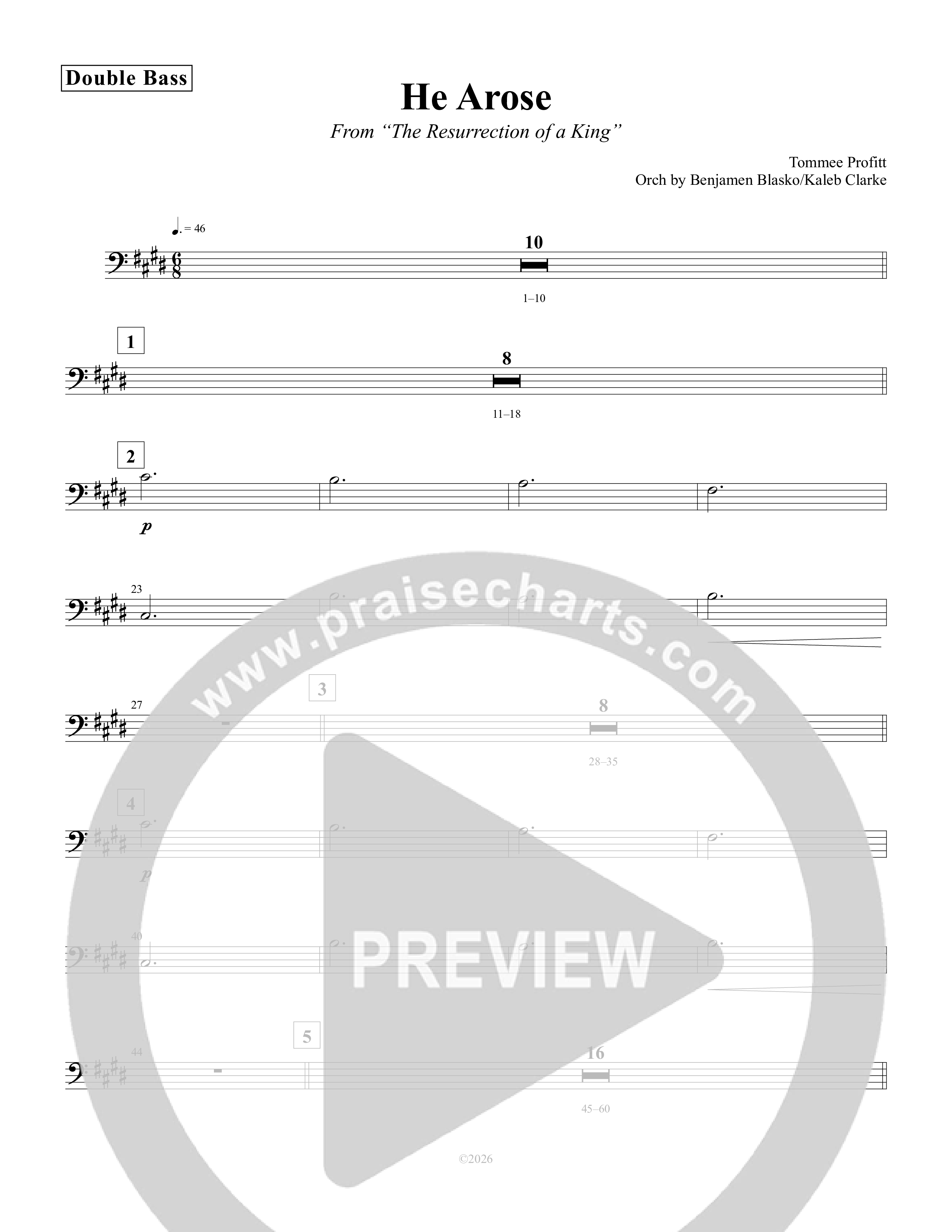 He Arose Double Bass (Tommee Profitt / Phil Wickham)